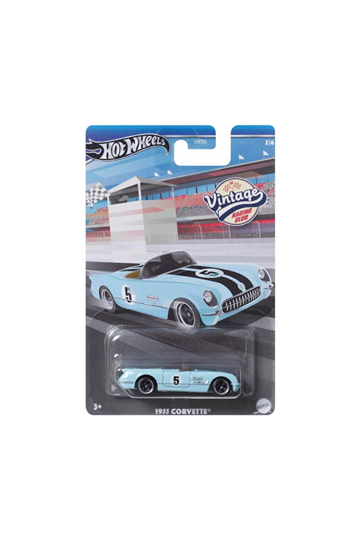 1/64 Ölçek Vintage Racing Club Temalı Uzun Kart Araçlar HRV01 1955 Corvette