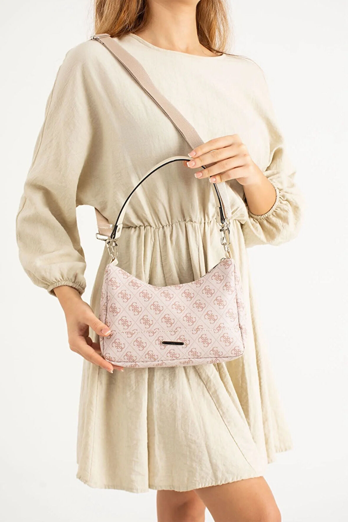 Kadın Baget Desenli Kolon Uzun Askılı Çanta