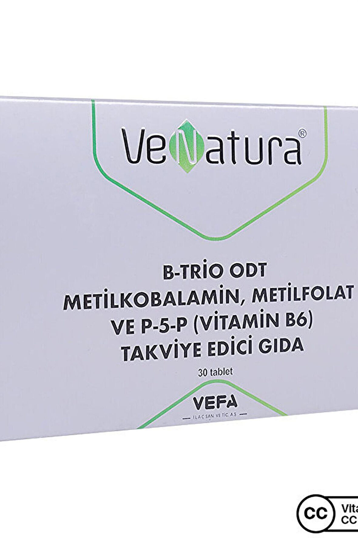 Venatura B-Trio ODT Metilkobalamin Metil Folat ve Vitamin B6 30 Tablet