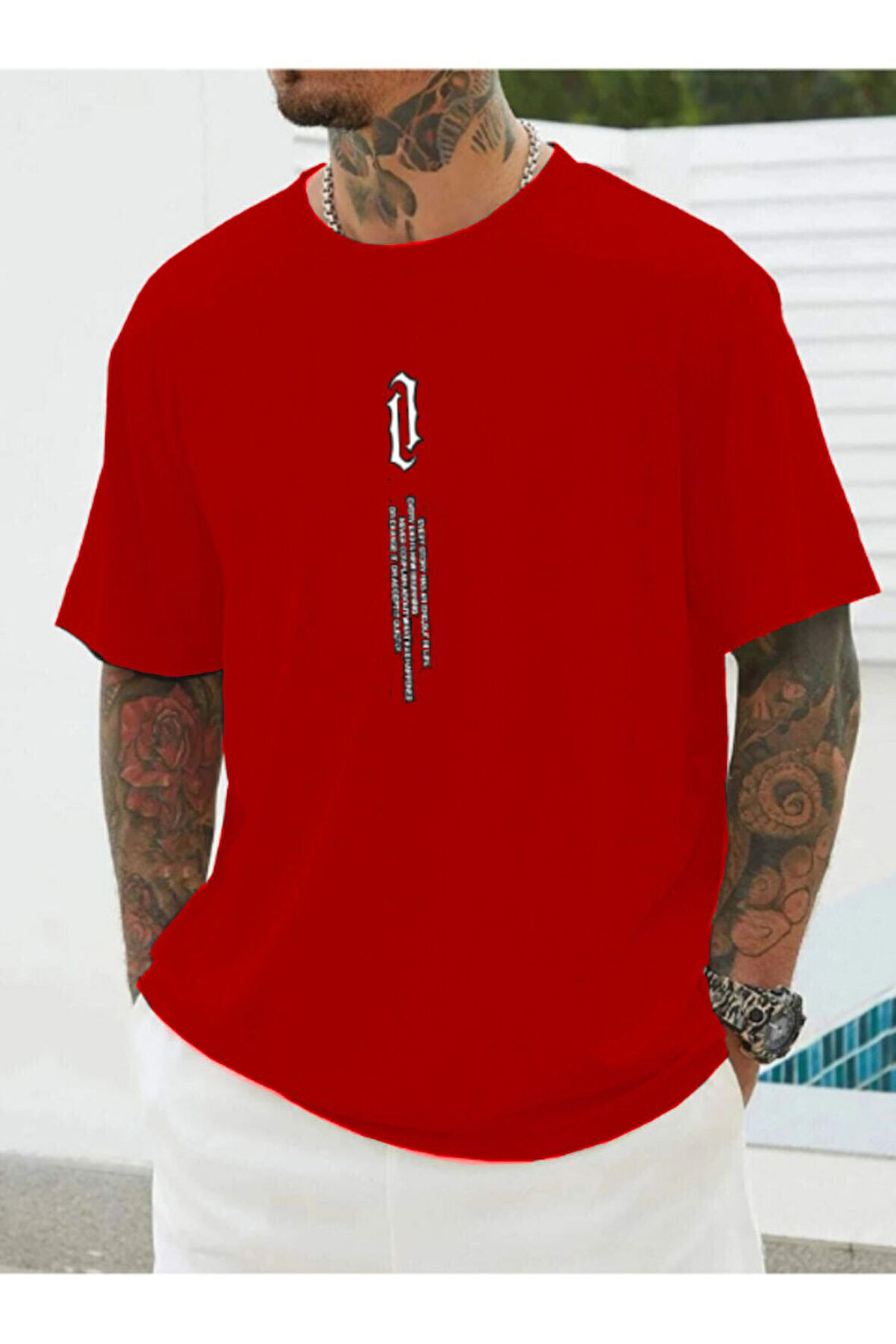 DIKEY Baskı Siyah Owersize T-shirt