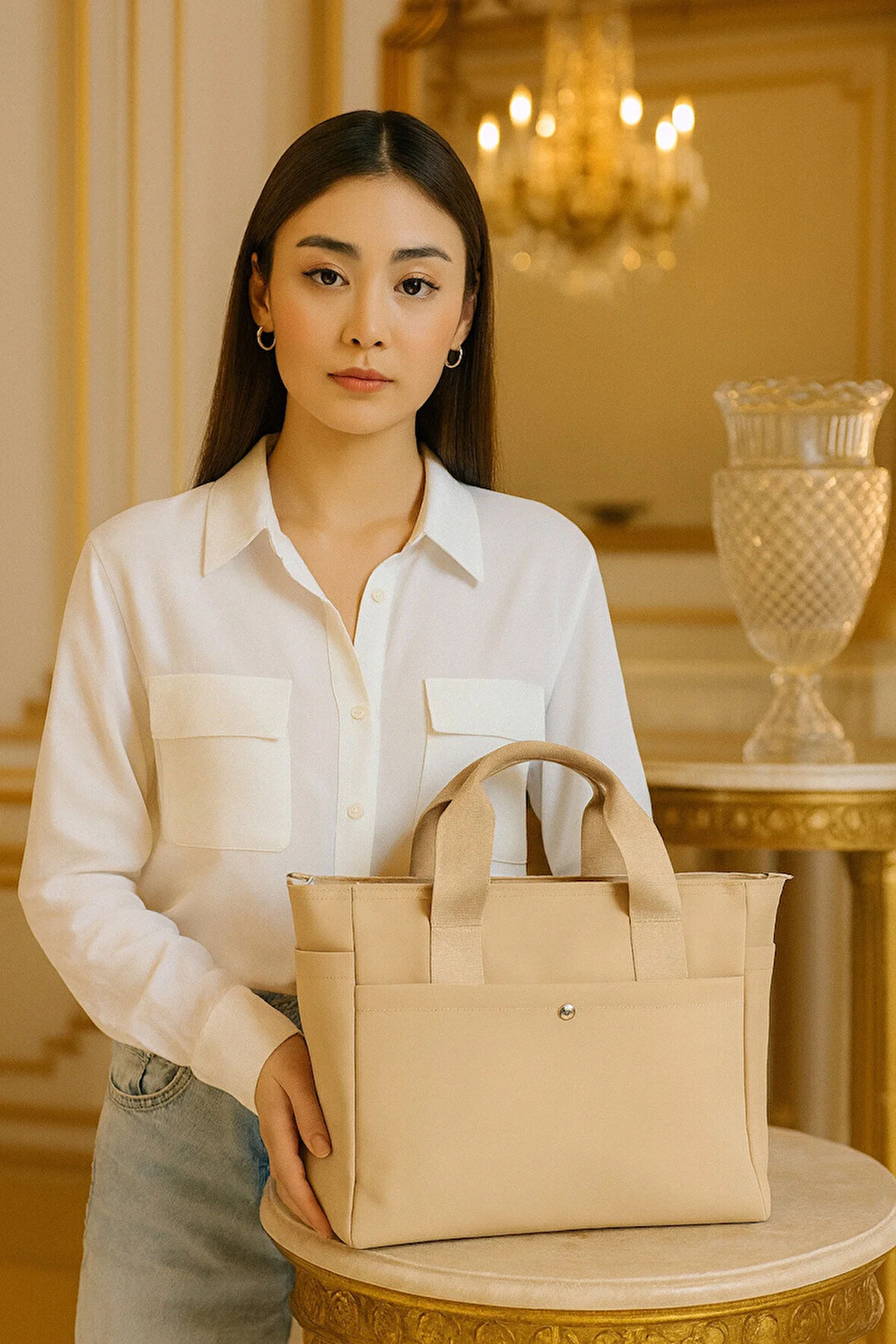 Lüks Çok Gözlü Minimal Tote & Omuz Çantası