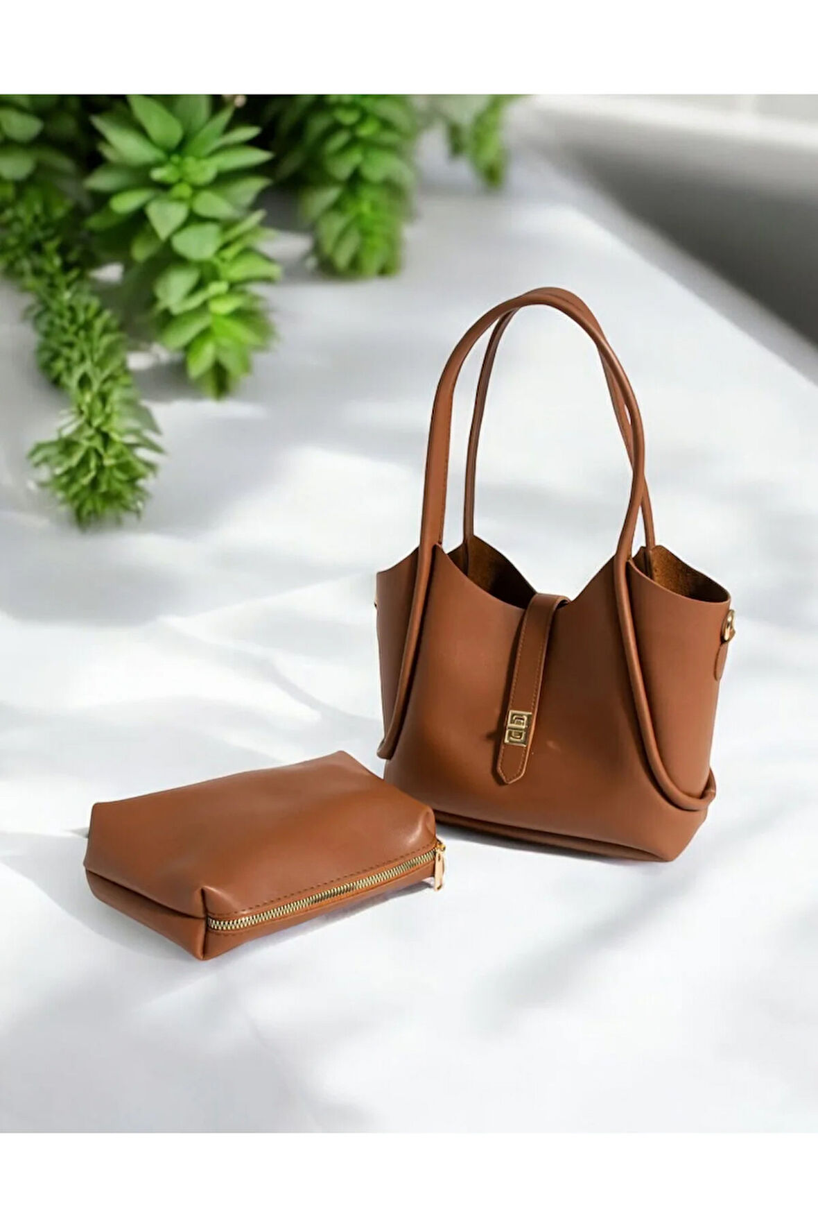 Mini yavrulu el ve omuz çantası