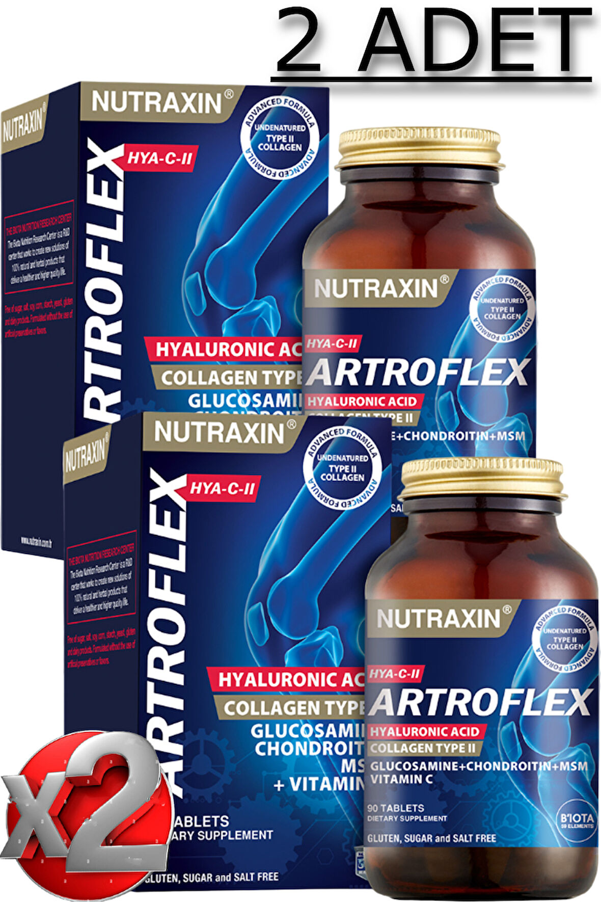 2 Adet Nutraxin Artroflex Hya-C-II 90 Adet Tablet