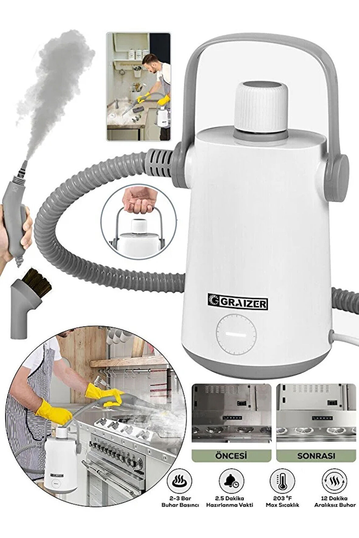 Alman EasyFix Series Profesyonel Buharlı Temizleyici Buharlı Temizlik Makinesi