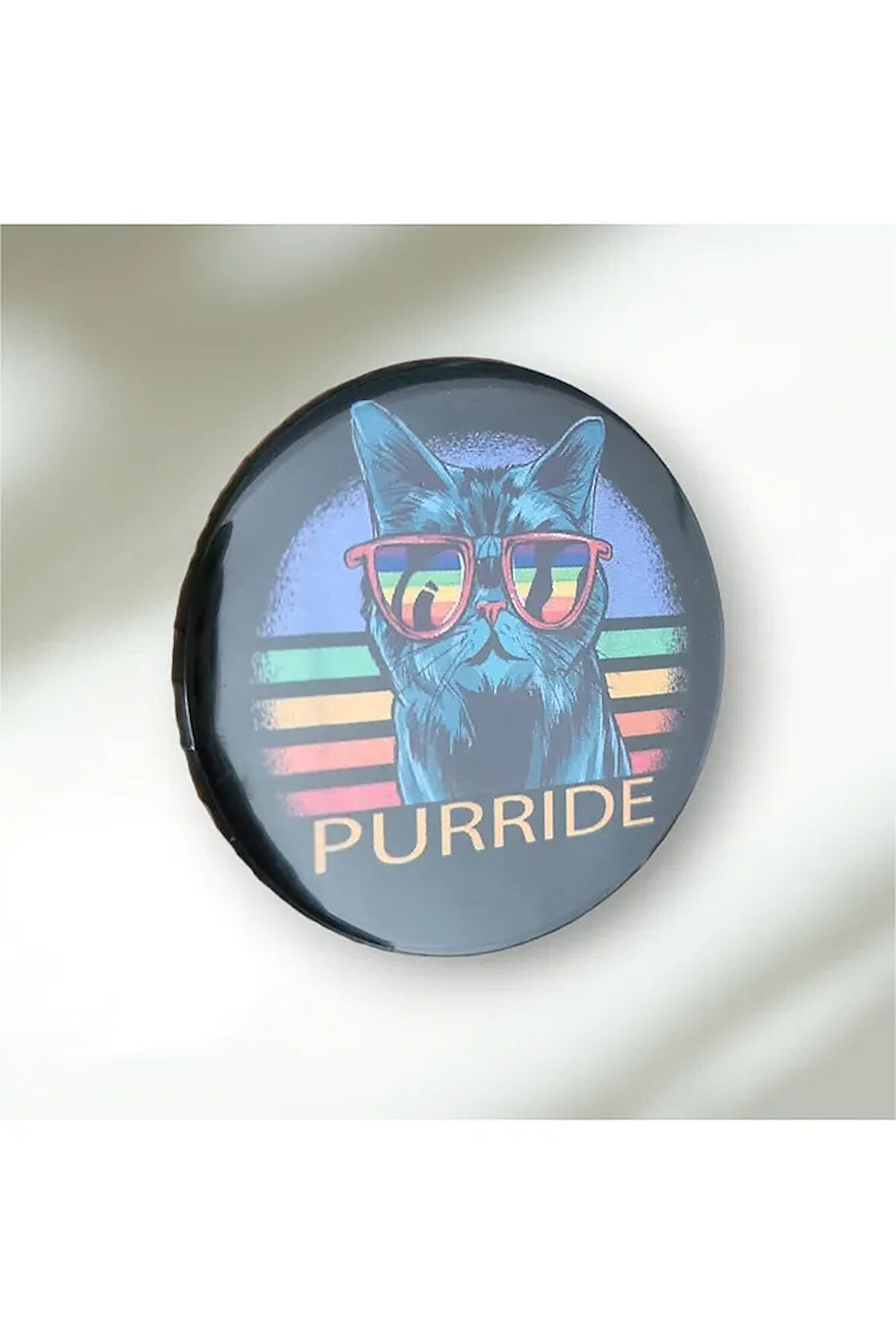 Purride Cat Gökkuşağı Buton Rozet