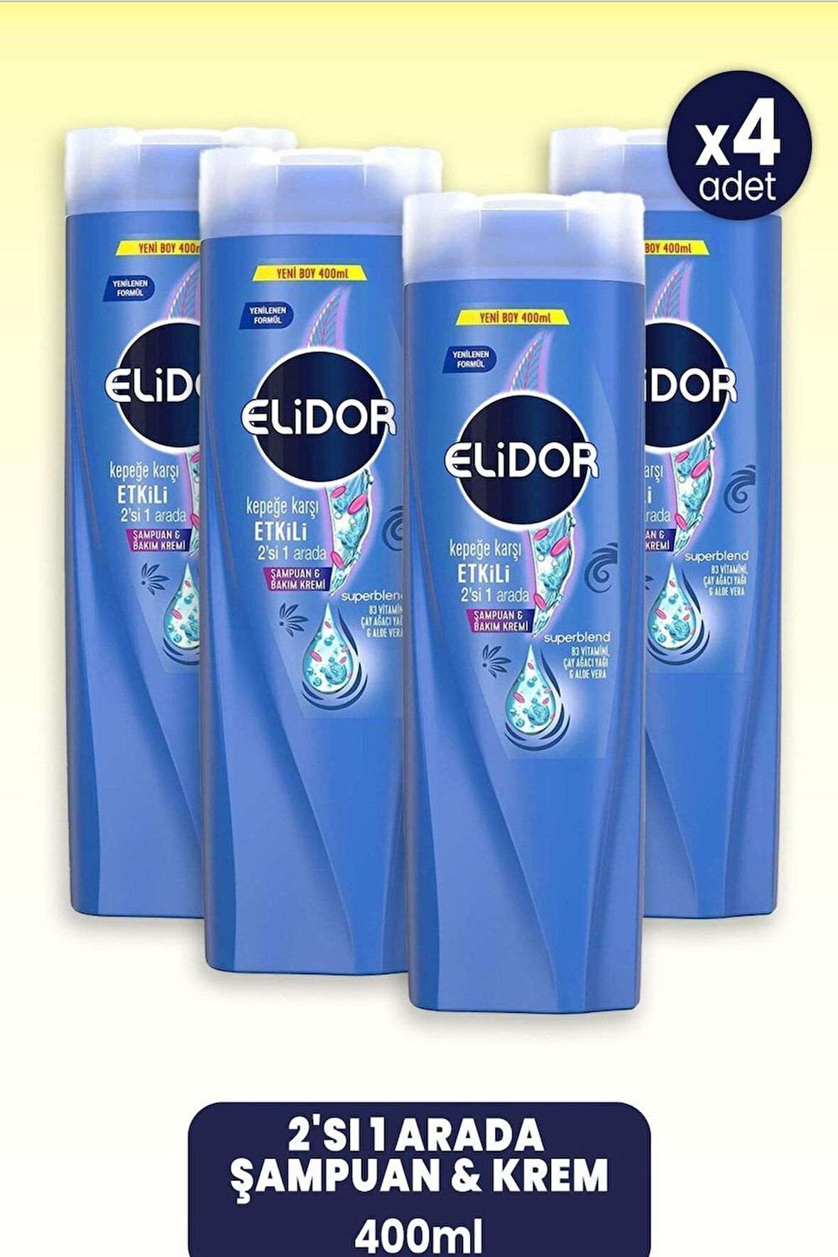 Şampuan 400 ml 2-1 Kepeğe Karşı X 4 Adet