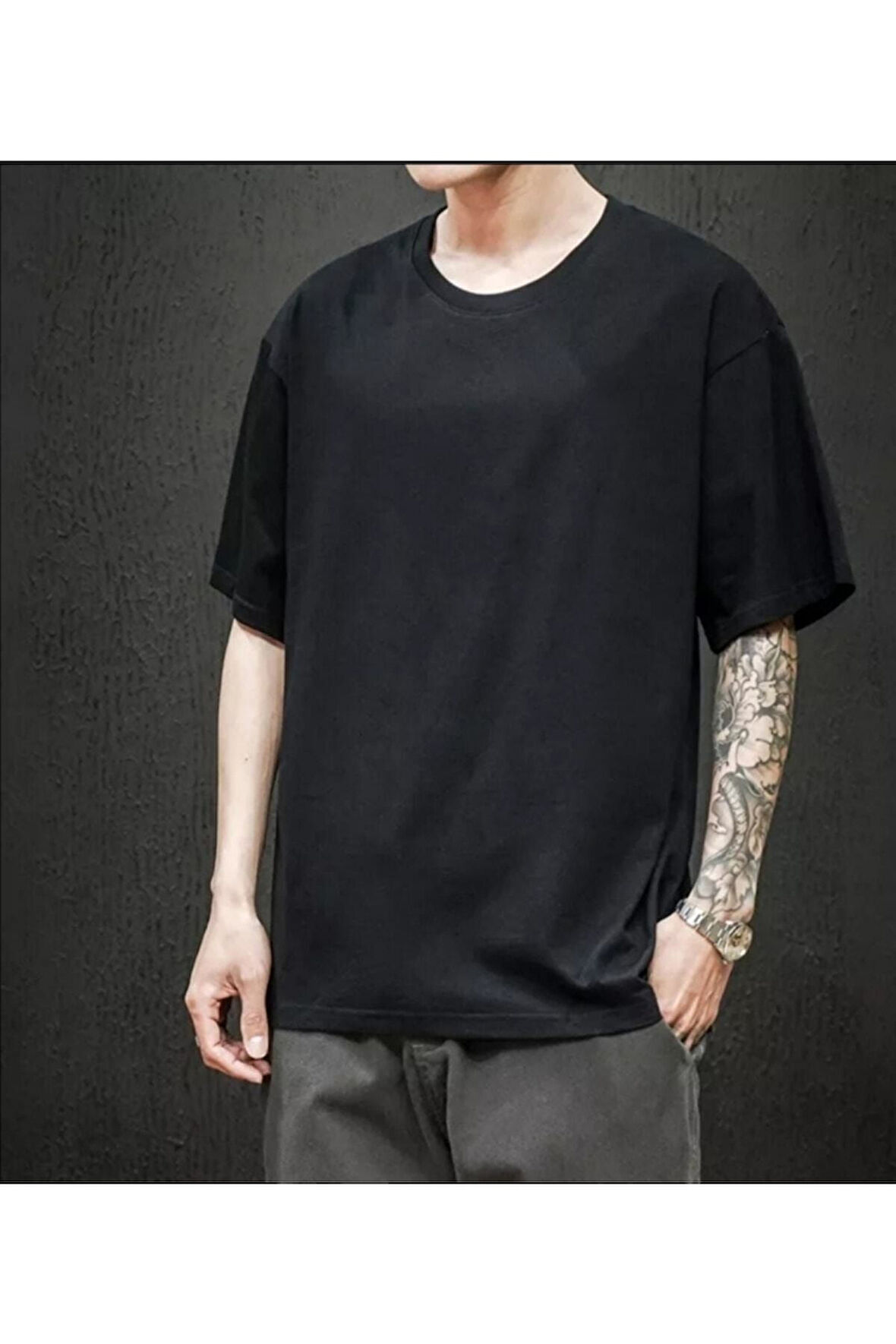 Süper Kalite Kadın Tişört Düz Renk Siyah Beyaz Bisiklet Yaka Organik Pamuk Penye T-shirt