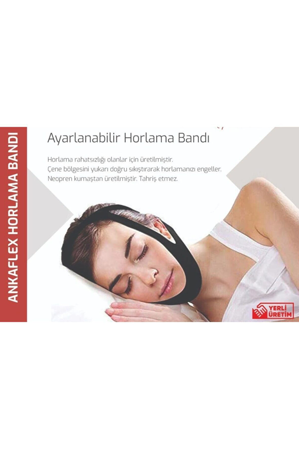 Horlama Bandı Çene Altı Destekli Horlama Önleyici Kafa Band Uyku Apnesi Kemer Bandı