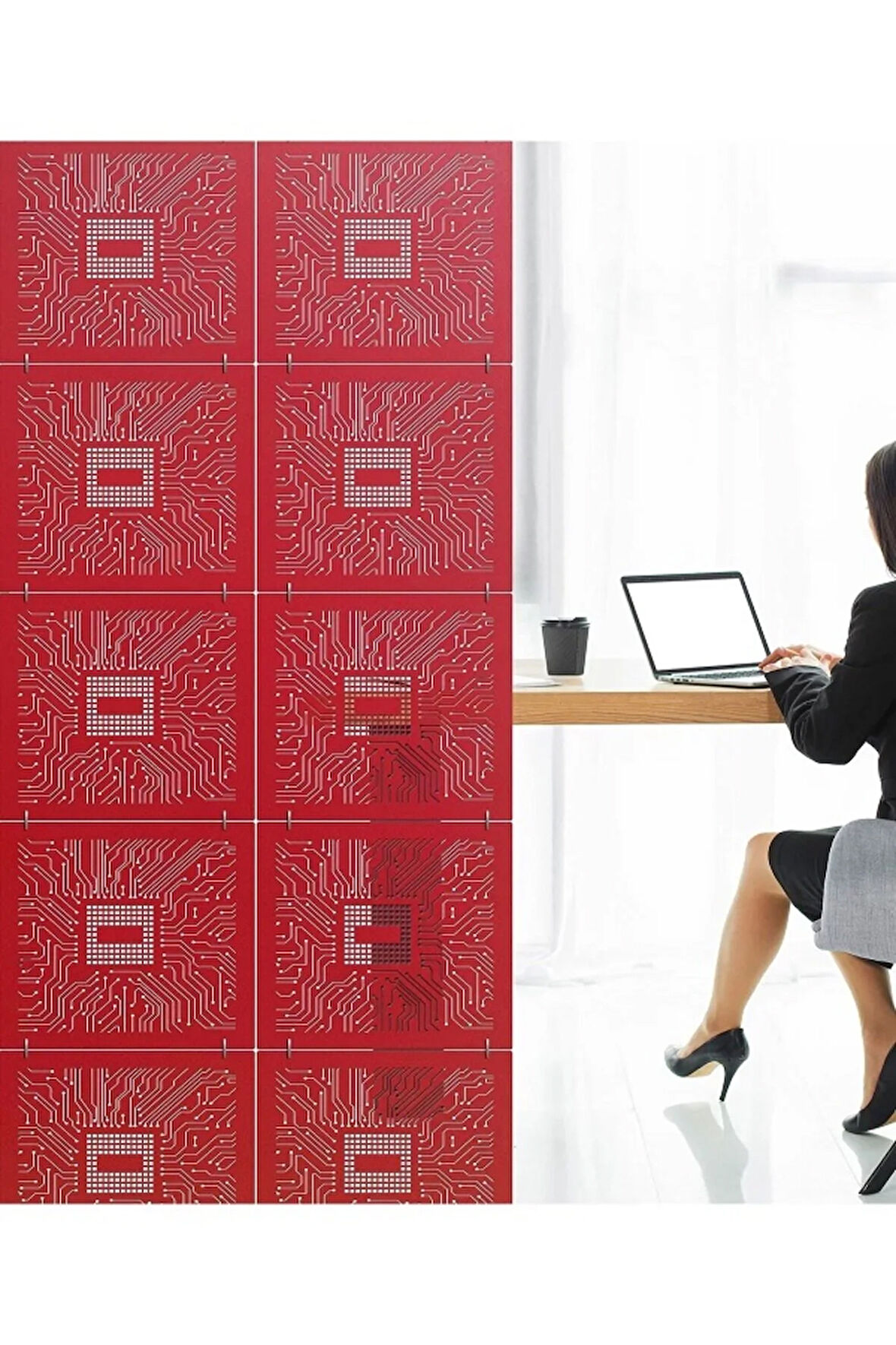 Lazer Kesim Sarkıt Paravan,Ahşap Seperatör, Panel Levha Seti Dekorasyon Ahşap Oda Bölücü çip işlemci