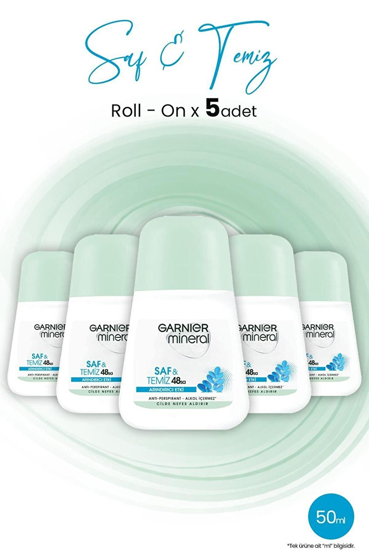 Mineral Saf ve Temiz Roll-On Deodorant x 5 Adet