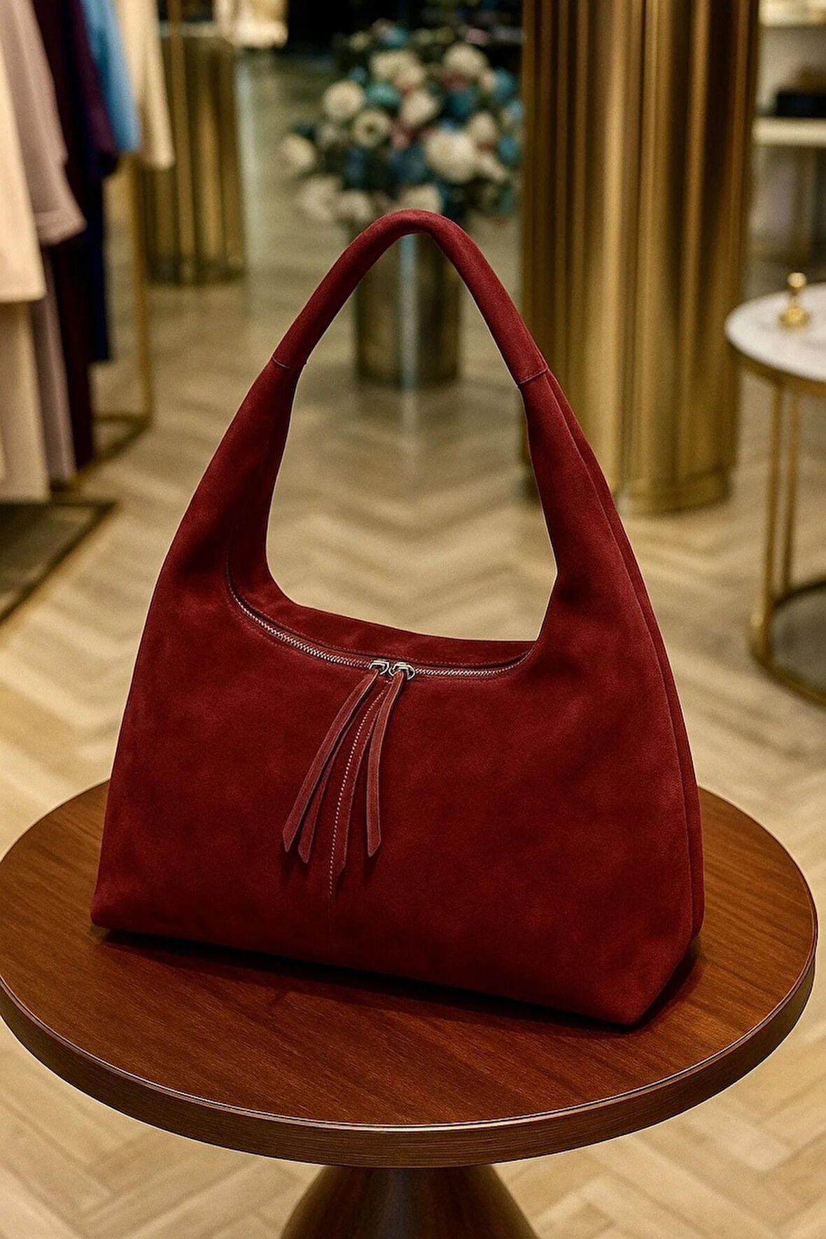 Luxe Suede Hobo Omuz Çantası