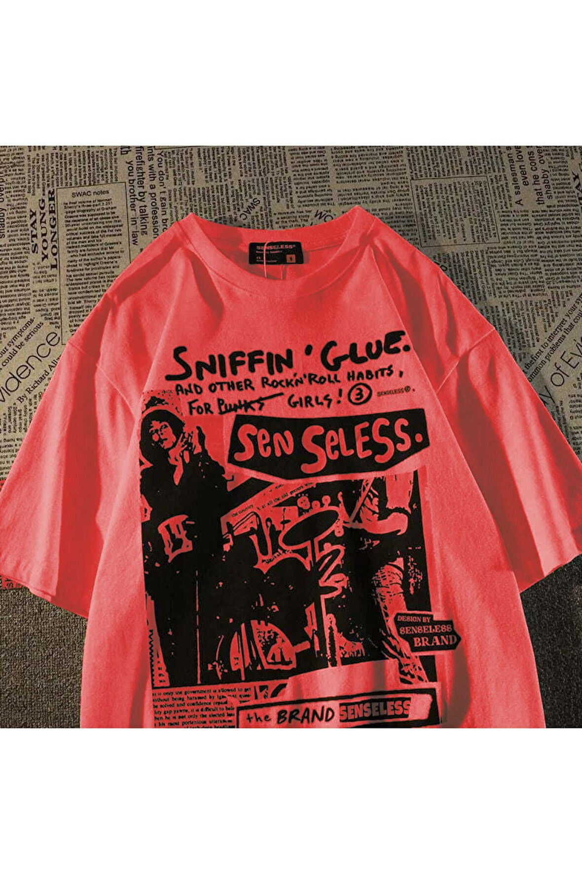 Grunge Karikatür Baskılı (unisex) T-shirt