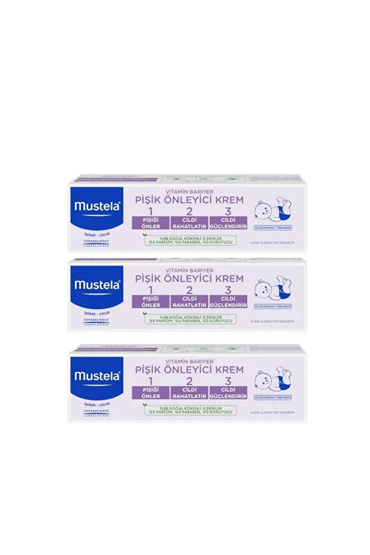 Mustela Vitamin Barrier 1-2-3 Pişik Kremi 100 Ml 3 Adet