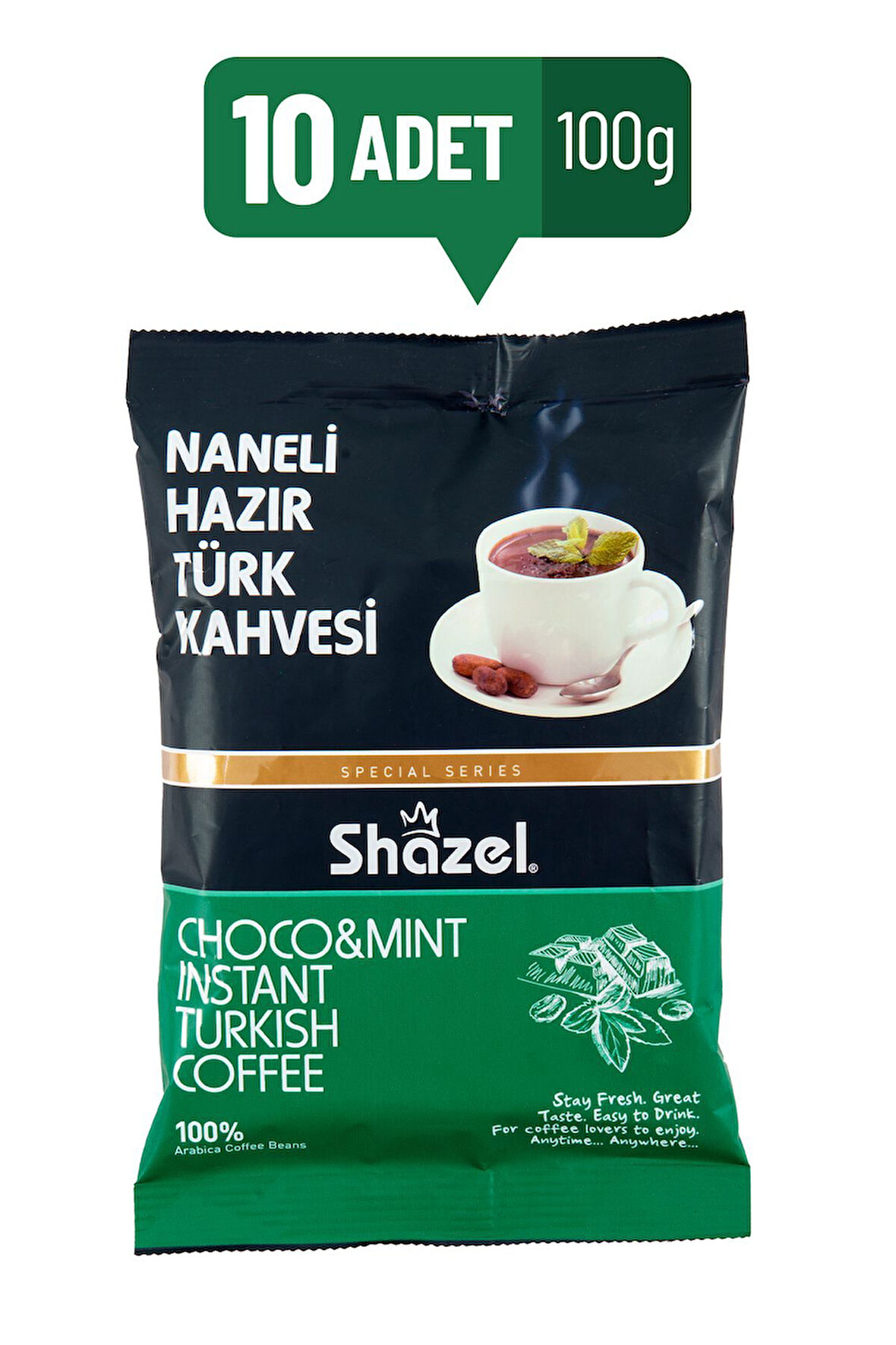 Shazel Naneli Hazır Türk Kahvesi 100 gr x 10 Adet