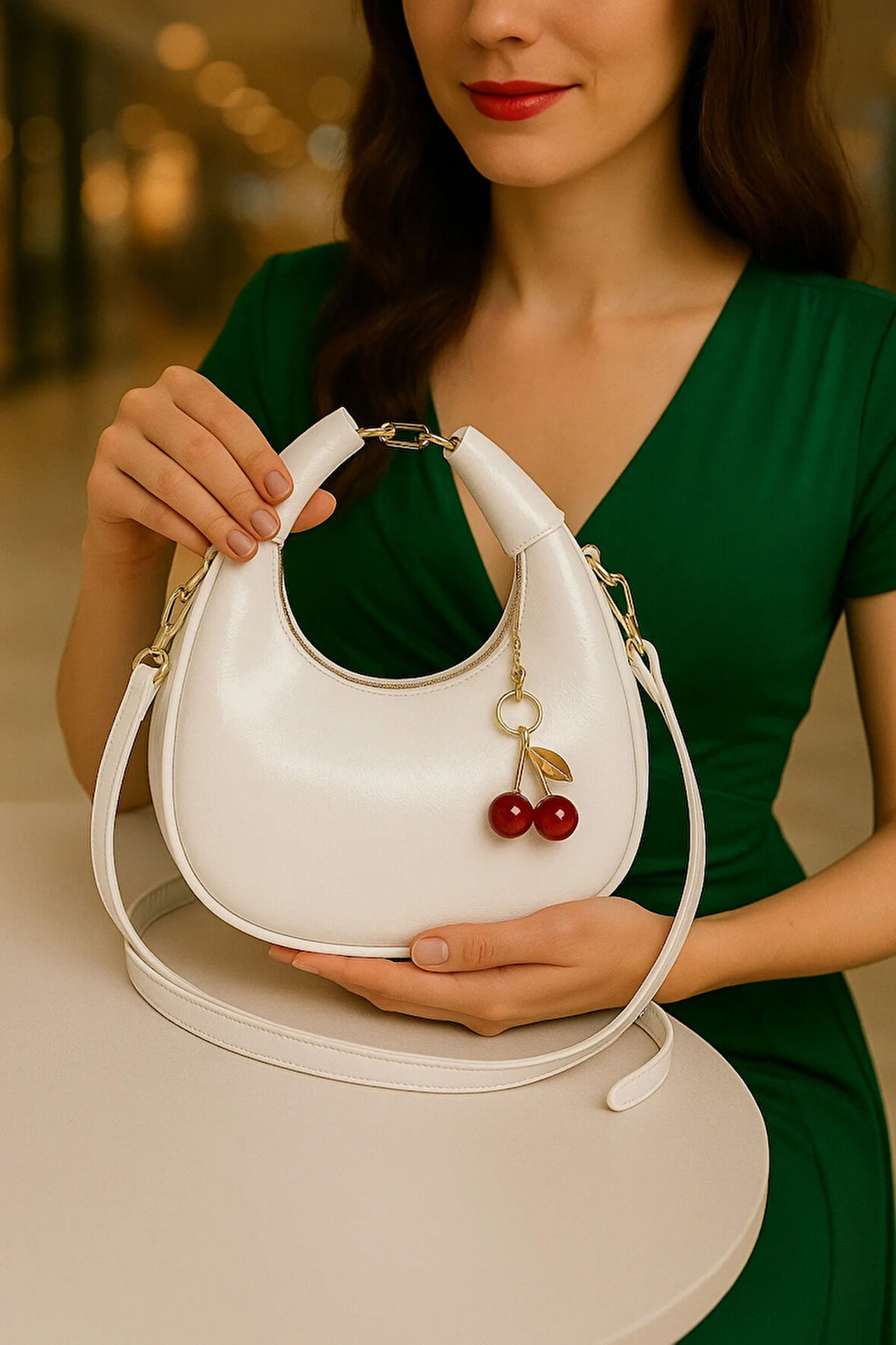 Cerry El Ve Omuz Çantası Charm Hediyeli