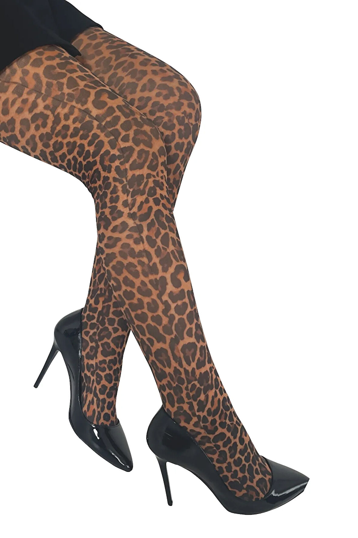 Kadın Leom Mycro 50 Retro Leopar Baskılı Mus Külotlu Çorap