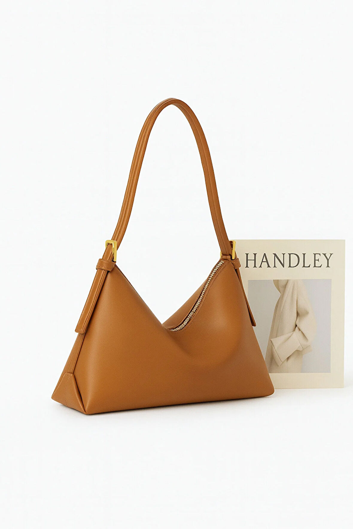 Lüks Suni Deri Omuz Çantası – Gold Detaylı Zarif Model