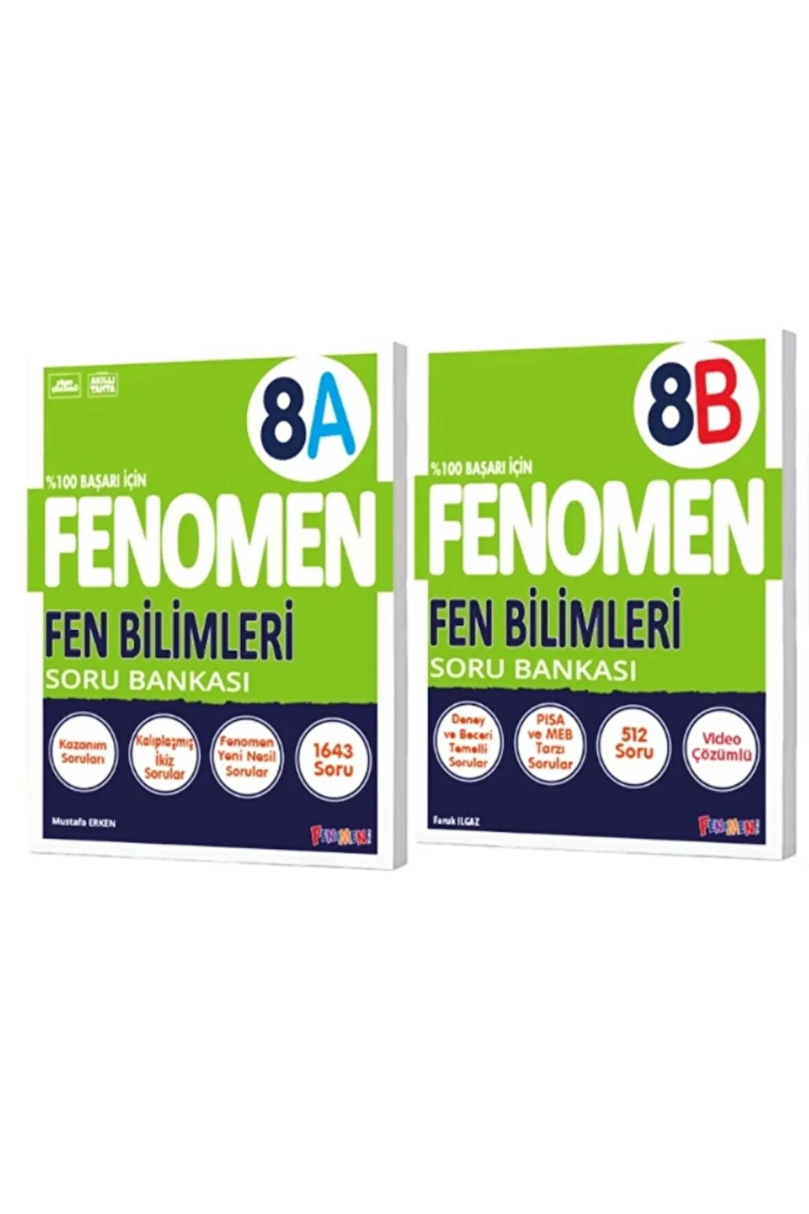 FENOMEN YAYINLARI 8. SINIF Fen Bilimleri A+B Soru Bankası  (2 KİTAP)