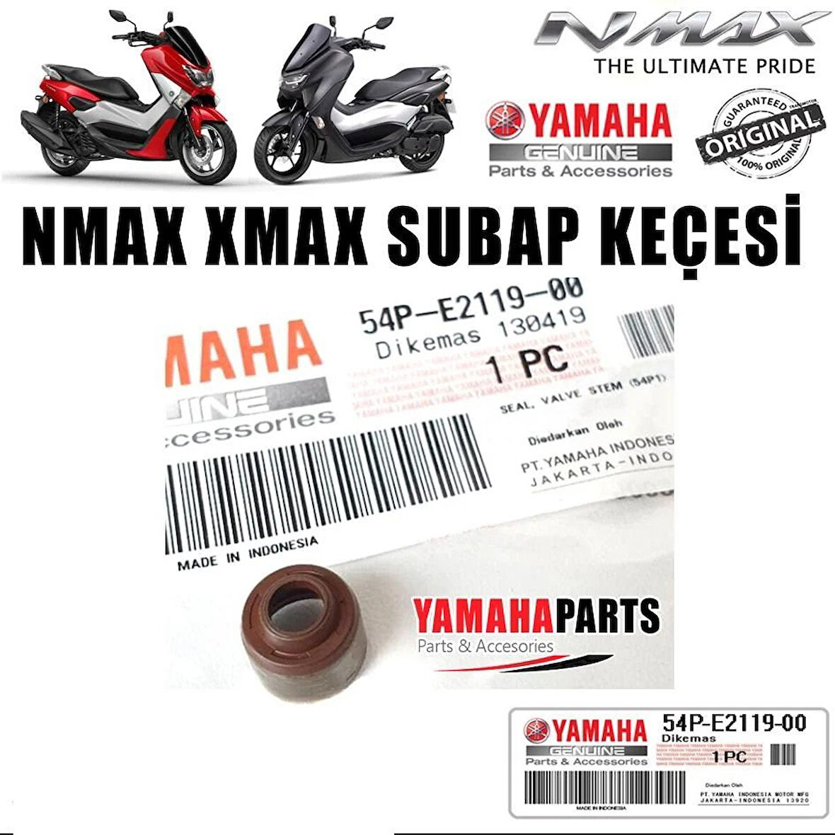Yamaha Nmax 125 -155 ,Xmax 125 Subap Keçesi Orjinal 1 Adet Subap Lastiği 2015-24 Arasmoto