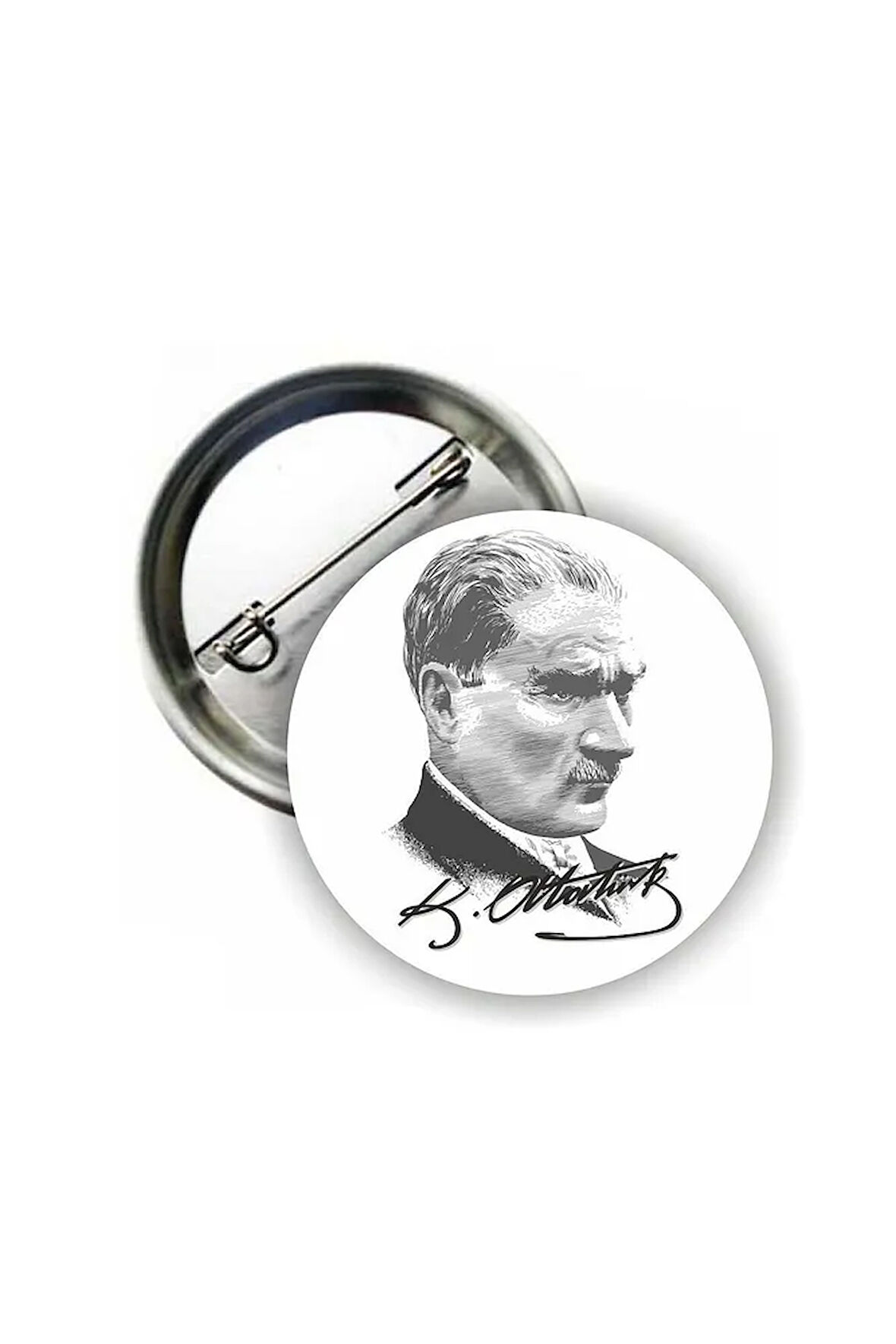 Mustafa Kemal Atatürk İmzalı Buton Rozet