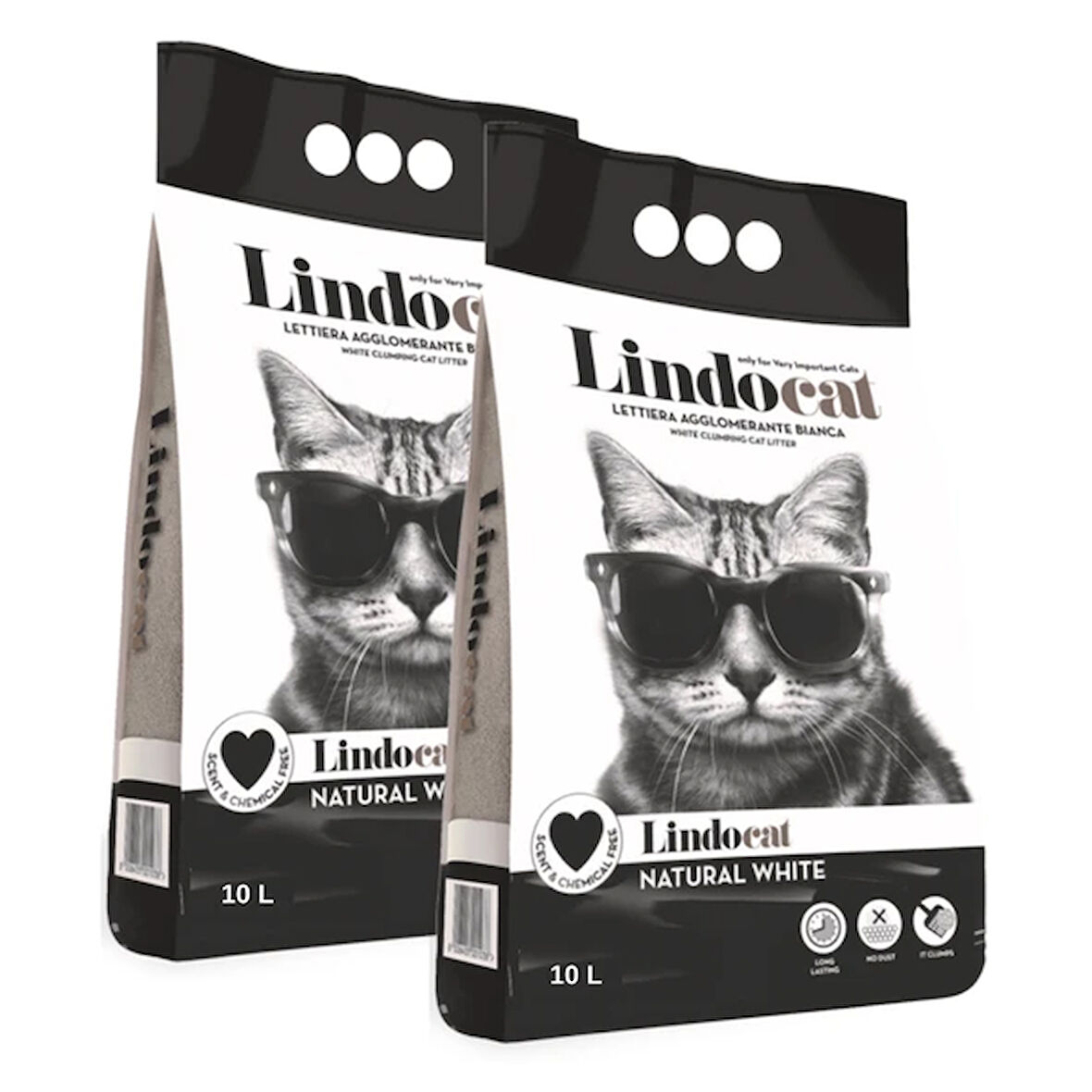 Lindocat Kokusuz Kalın Taneli Kedi Kumu 10 L x 2 Adet