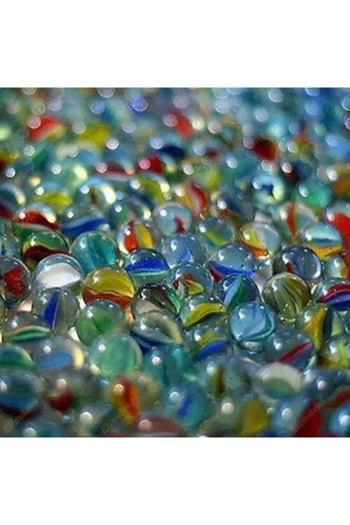 100 Adet Cam Misket -Bilye Rengarenk Özel Kırmızı Tül Kese İçinde Misket Oyuncak-Cam Misket Bilye