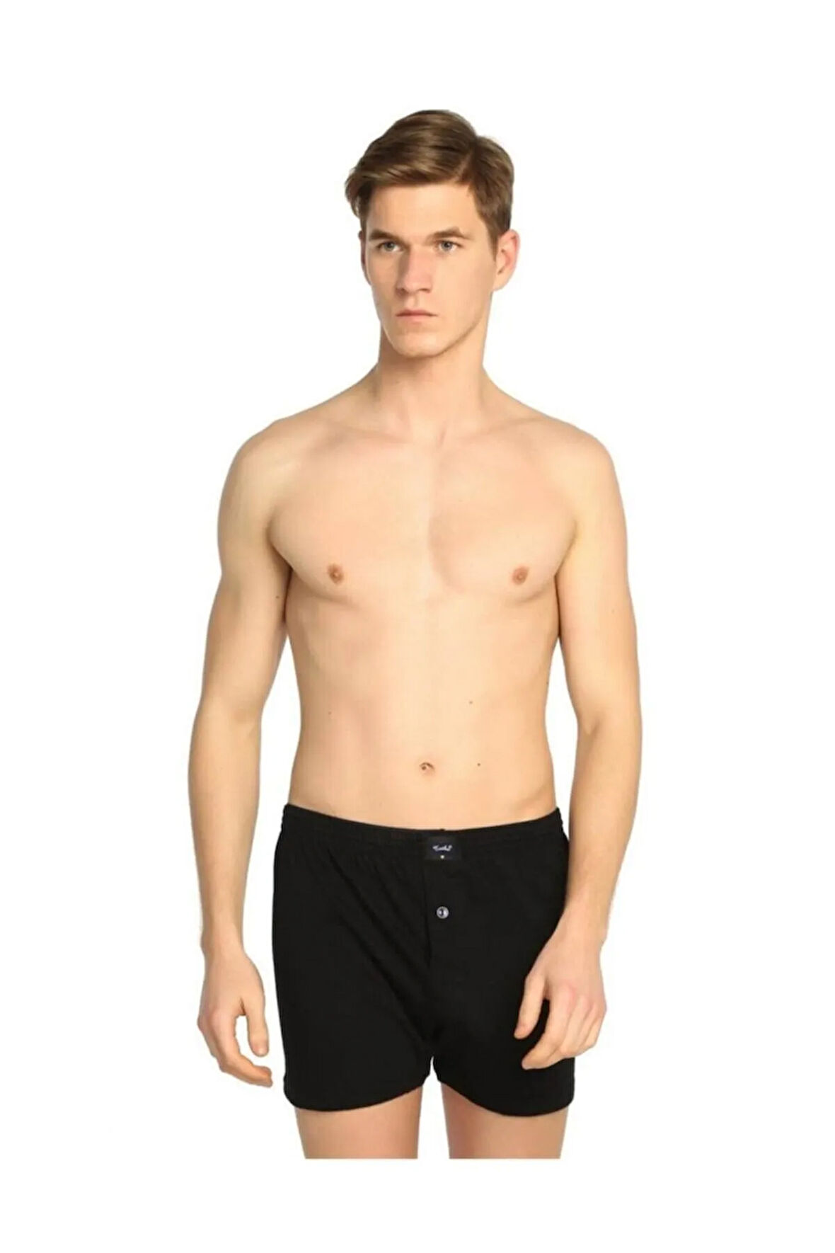 Ter0117 Penye Düz Boxer (6 Adet) | Siyah