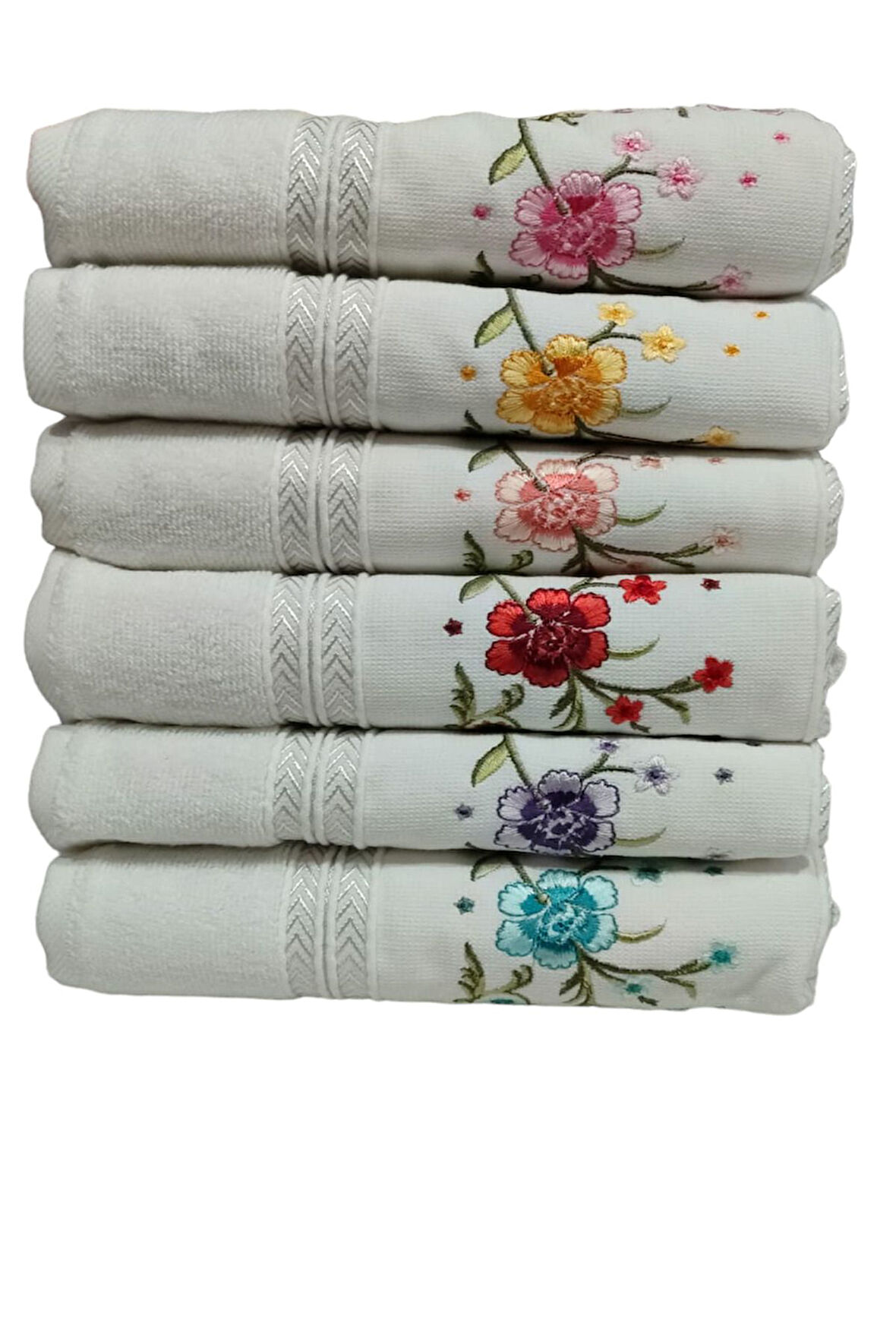 Özdilek 6 Adet Açelya Nakışlı Havlu Model 22-13