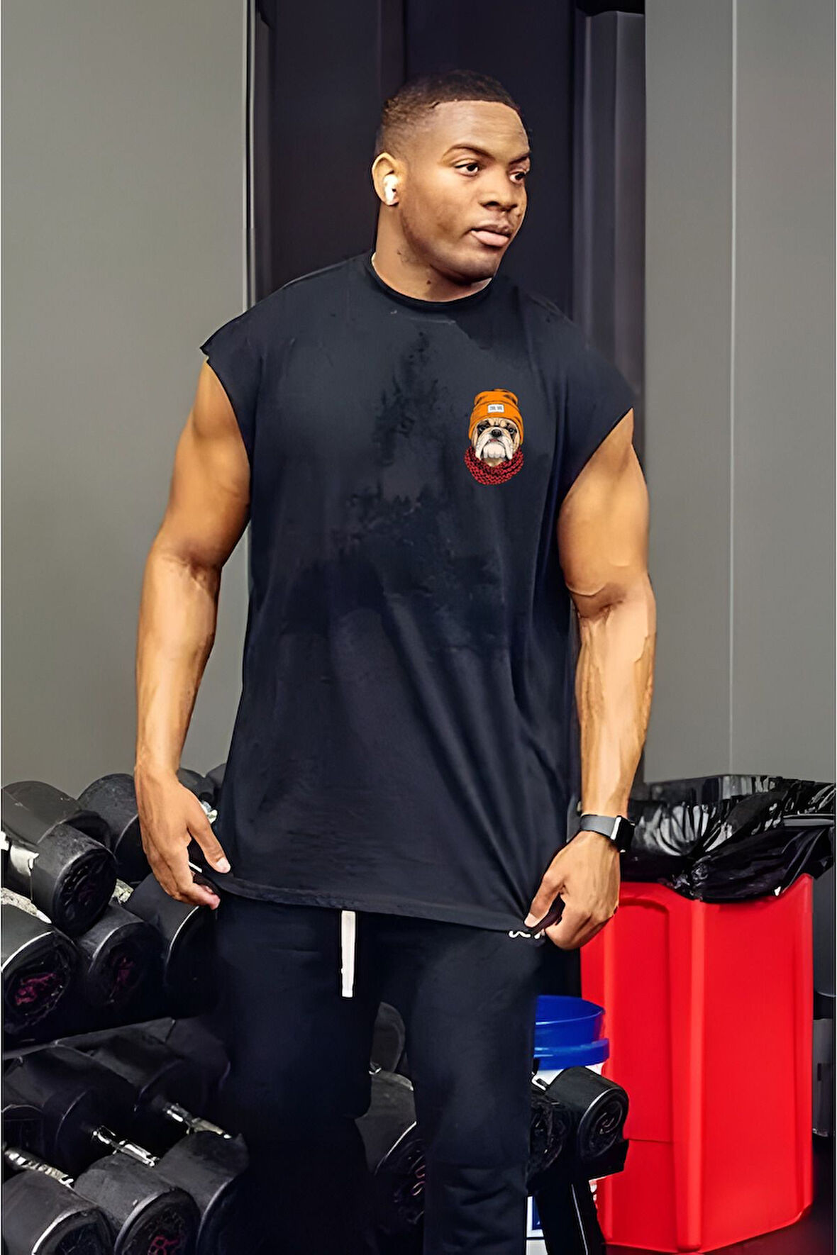 Büyük Beden Köpek Baskılı T-shirt