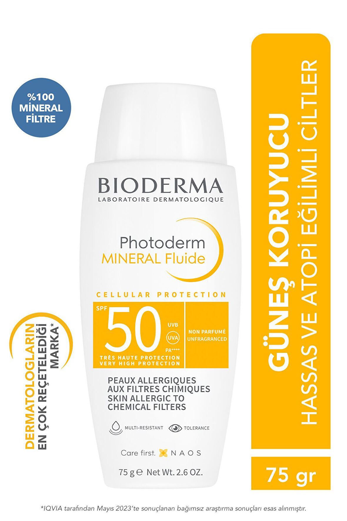 MINERAL FLUID SPF50+ SKIN PROTECTIVE SUNSCREEN FOR VERY SENSITIVE SKIN 75 GR GKHAİR393