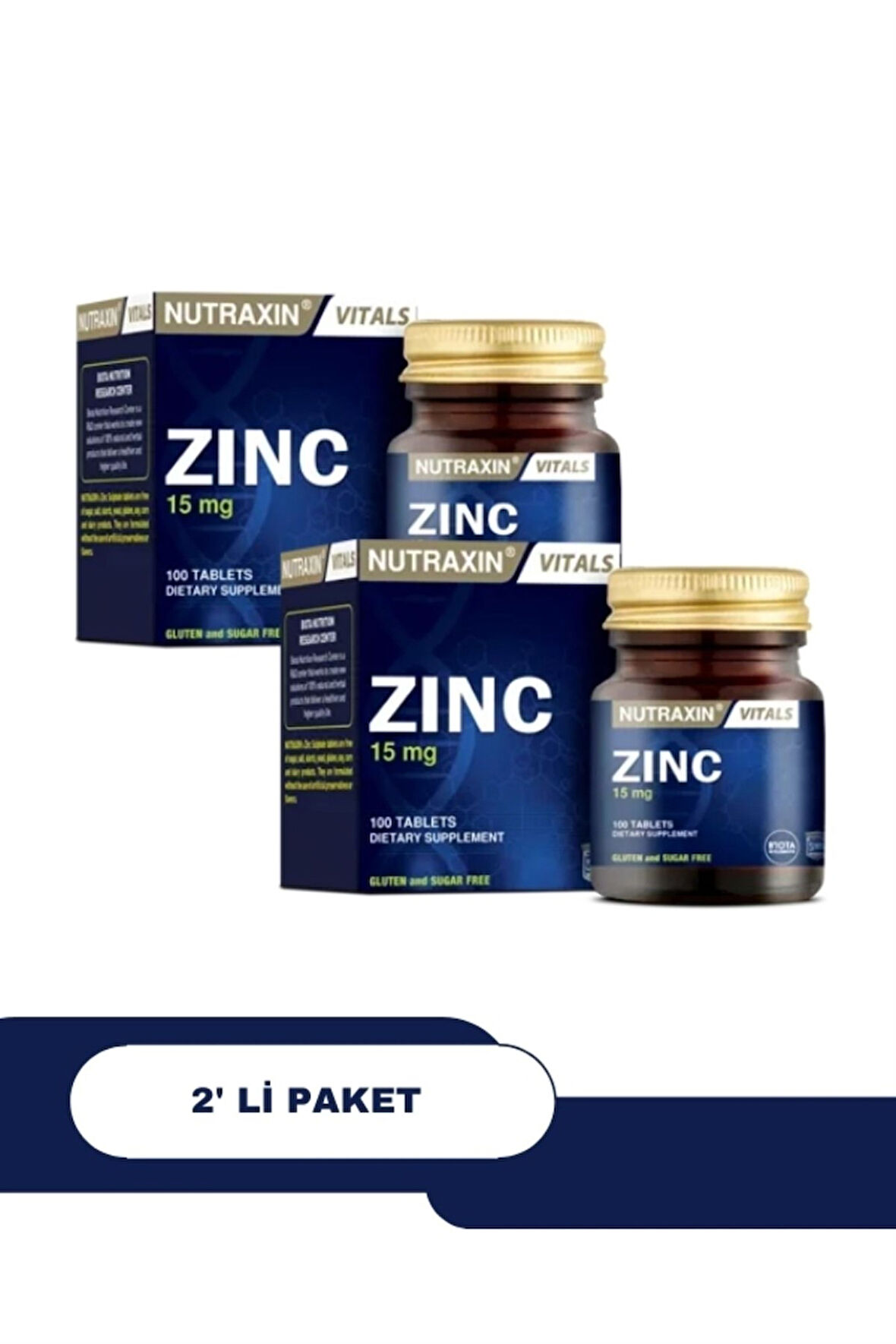 Nutraxin Zinc Sulphate 15 Mg 100 Tablet 2 Adet