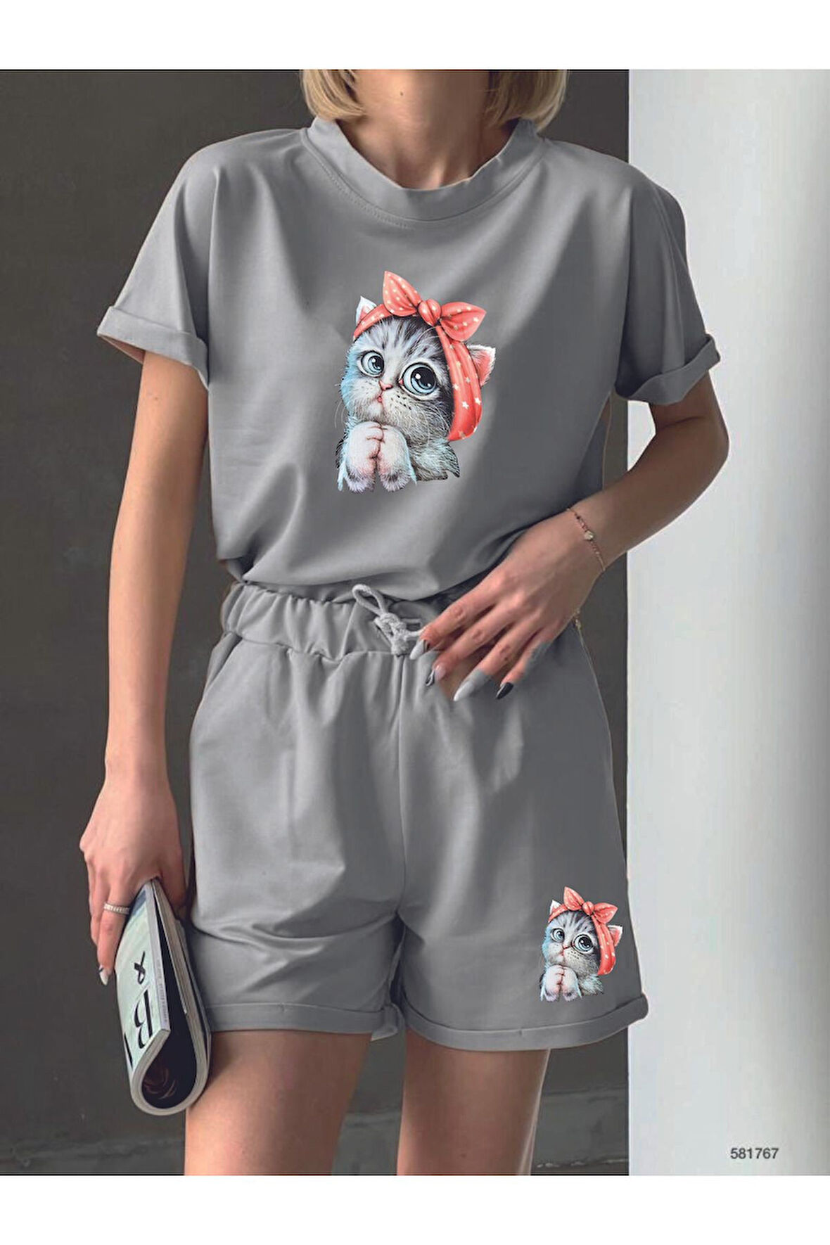 Sport Takım CAT KITTEN  RENKLI HOFFNUNG Şort KUMAŞ IKI IPLIK - oversize