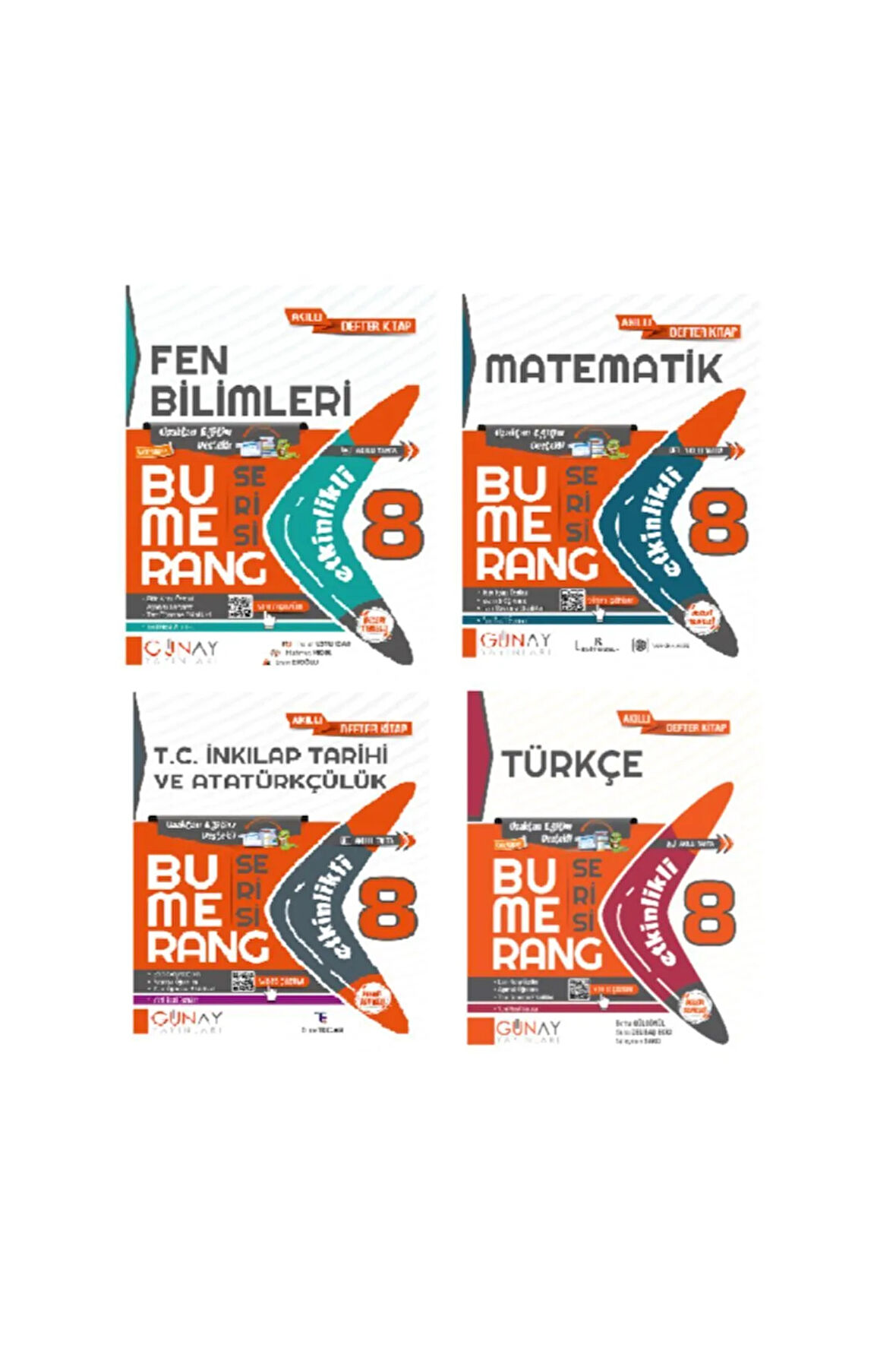 8. Sınıf Bumerang Serisi Fen + İnkılap +Matematik + Türkçe Konu Anlatımlı ve Etkinlikli Soru Bankası