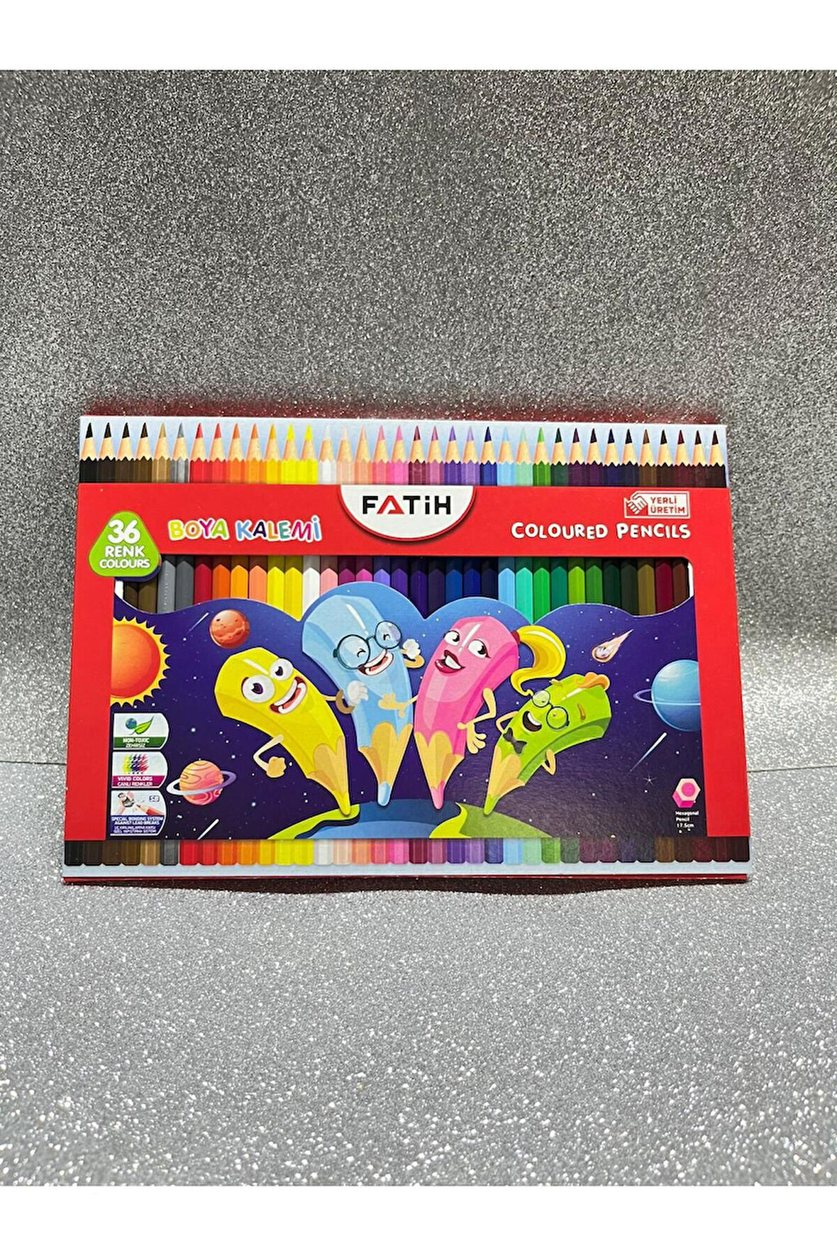 Teknik Kırtasiye Fatih 36 Renk Karton Kutu Boya Kalemi Kuru Boya