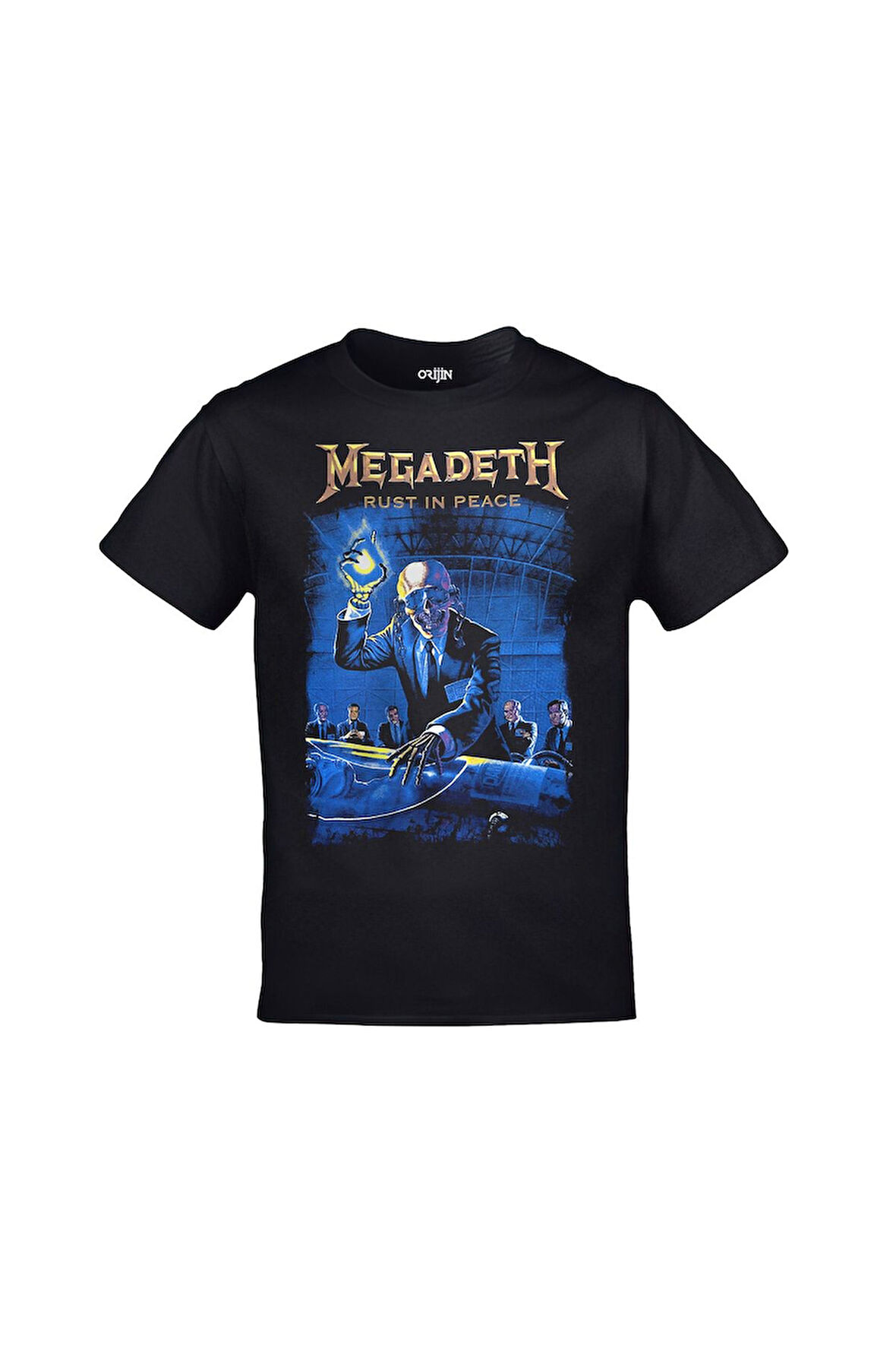Unisex Siyah Megadeth Rust In Peace Baskılı Tshirt