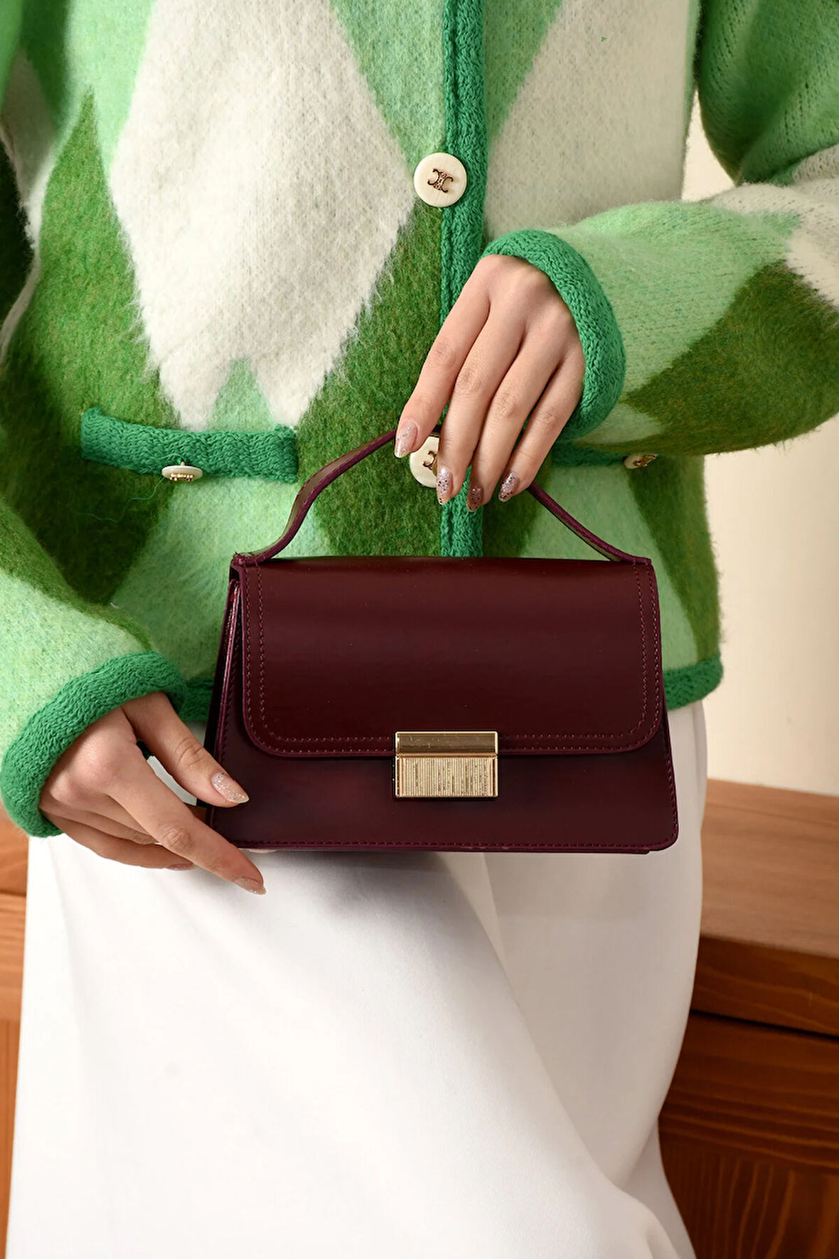 Kadın Mini City Omuz Çantası Kilit Detaylı Çanta