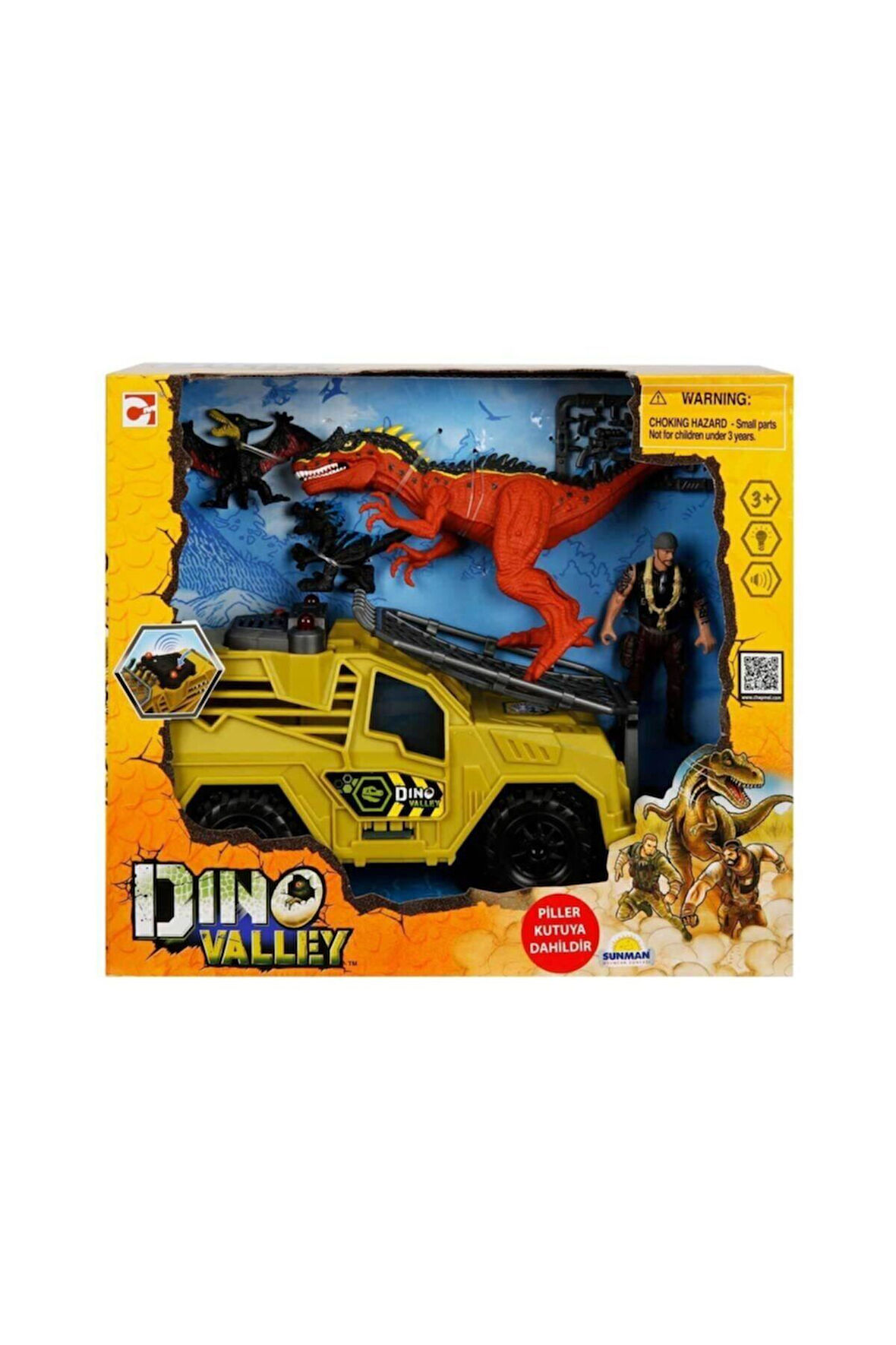 Grck Sesli Ve Işıklı Dino Valley Dinozor Avcısı Oyun Seti Efsn