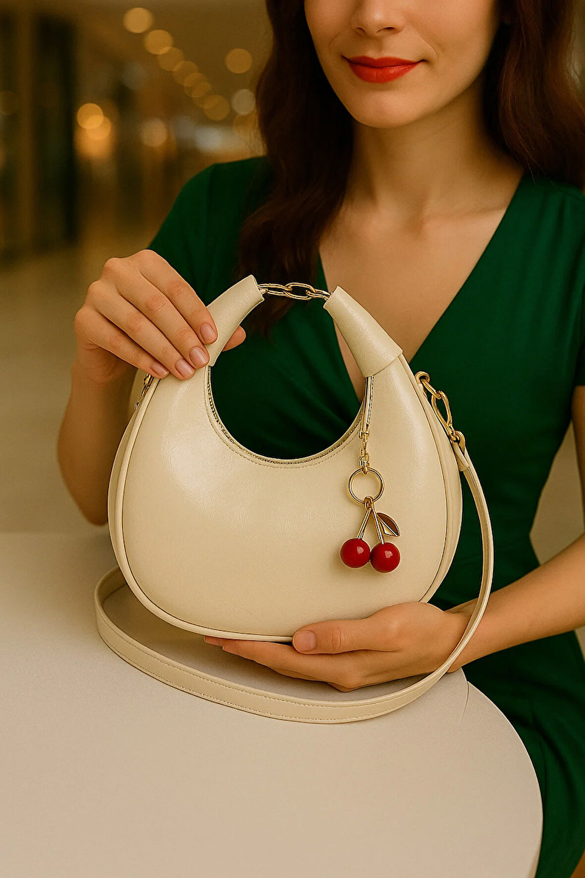 Cerry El Ve Omuz Çantası Charm Hediyeli