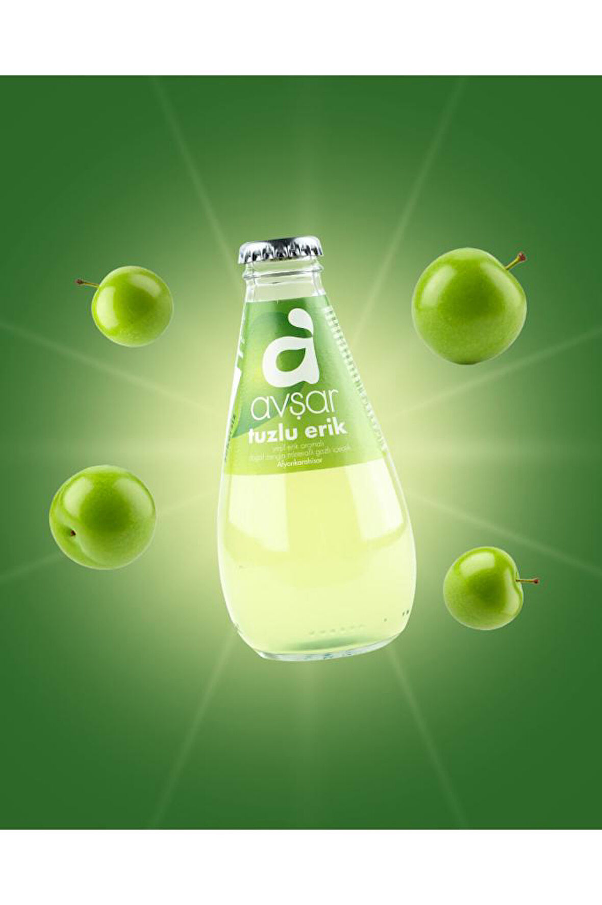 Avşar Yeşil Erik Aromalı Maden Suyu Şekersiz Tuzlu Erik 6x200 Ml ( 6 Adet )
