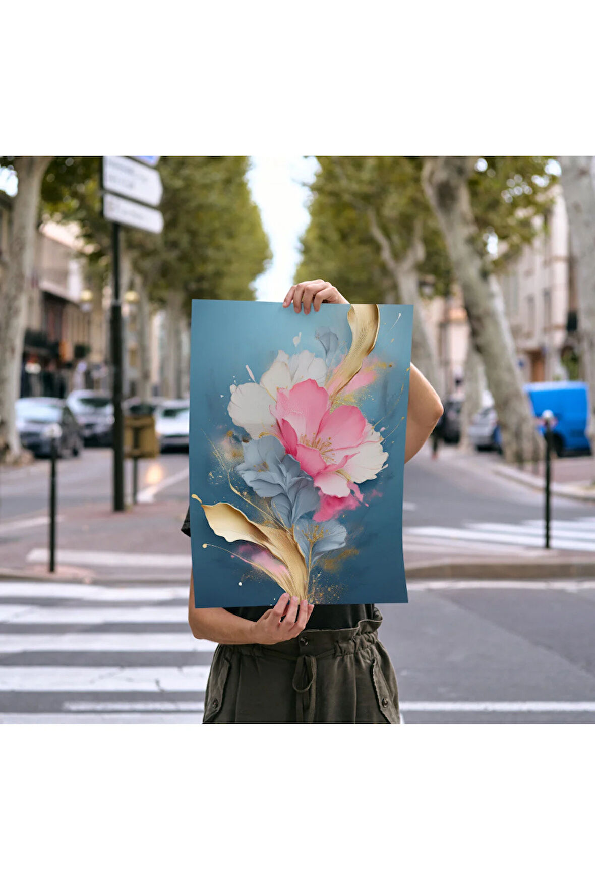 Çerçevesiz Poster Çiçek Modeli