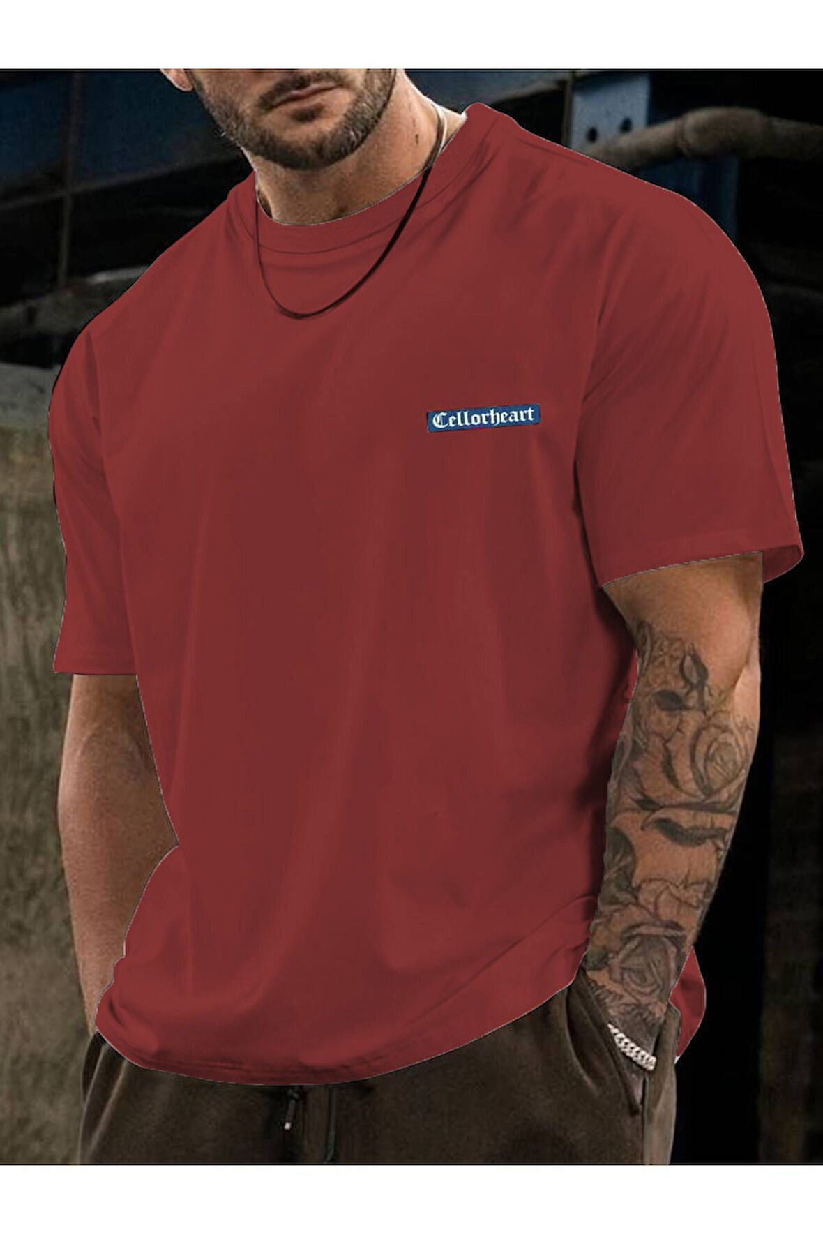 Erkek Beyaz Cellorheart Oversize Tshirt