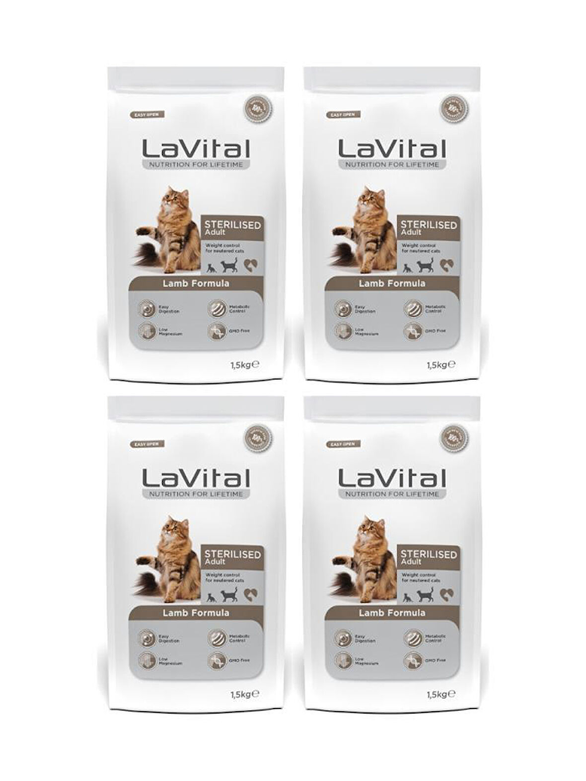 Lavital Kuzulu Kısırlaştırılmış Kuru Kedi Mamasi 1.5 Kg*4 Adet