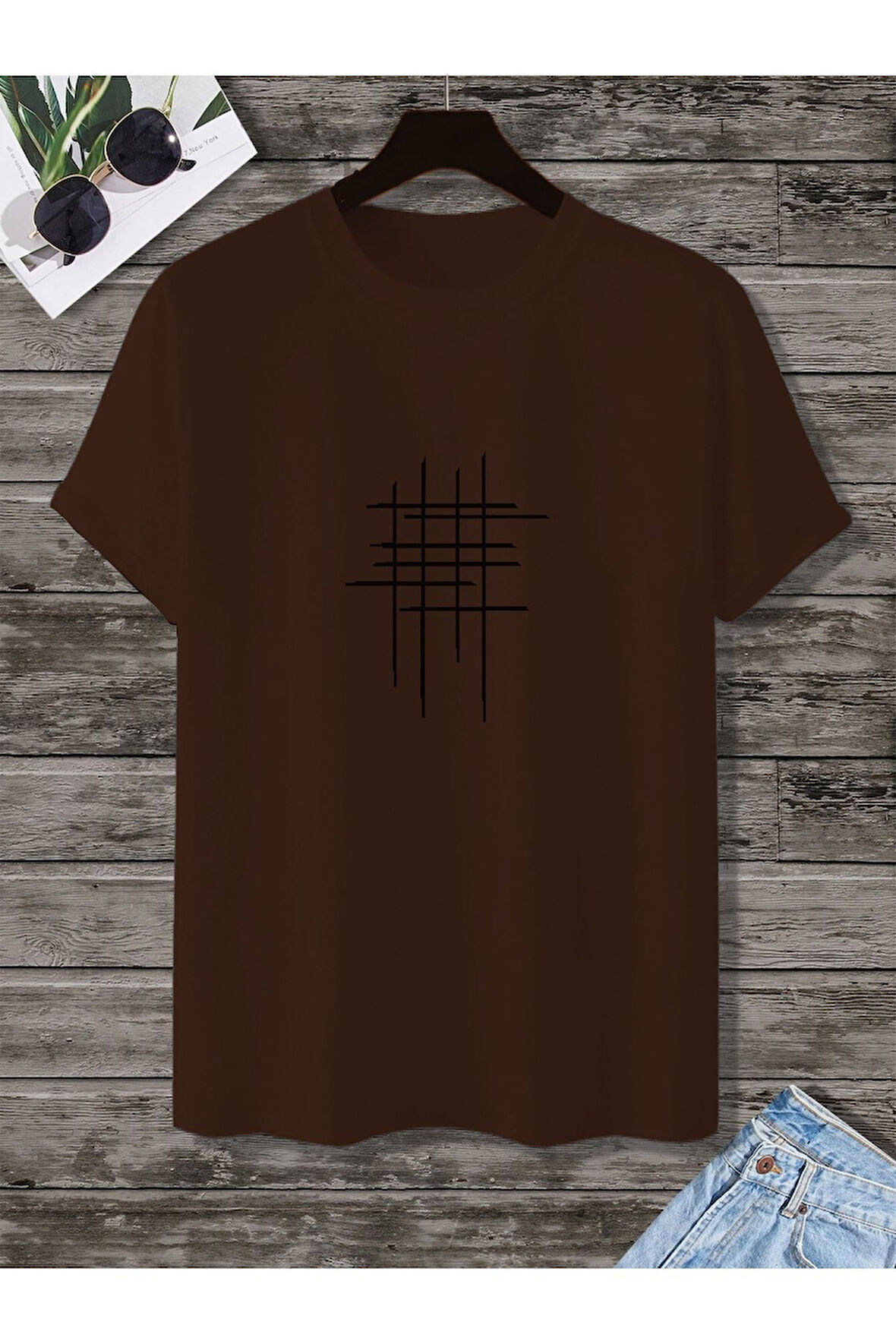 Unisex Hashtag Beyaz Oversize Bisiklet Yaka Baskılı T-shirt