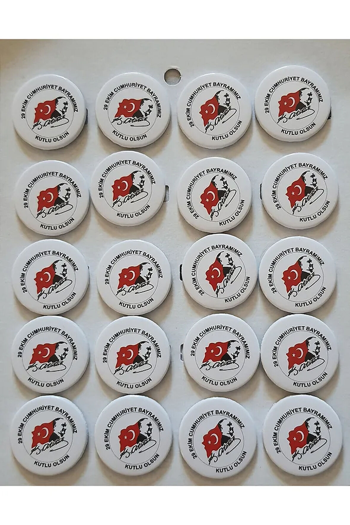 29 Ekim Cumhuriyet Bayramı Rozeti - 20 Adet
