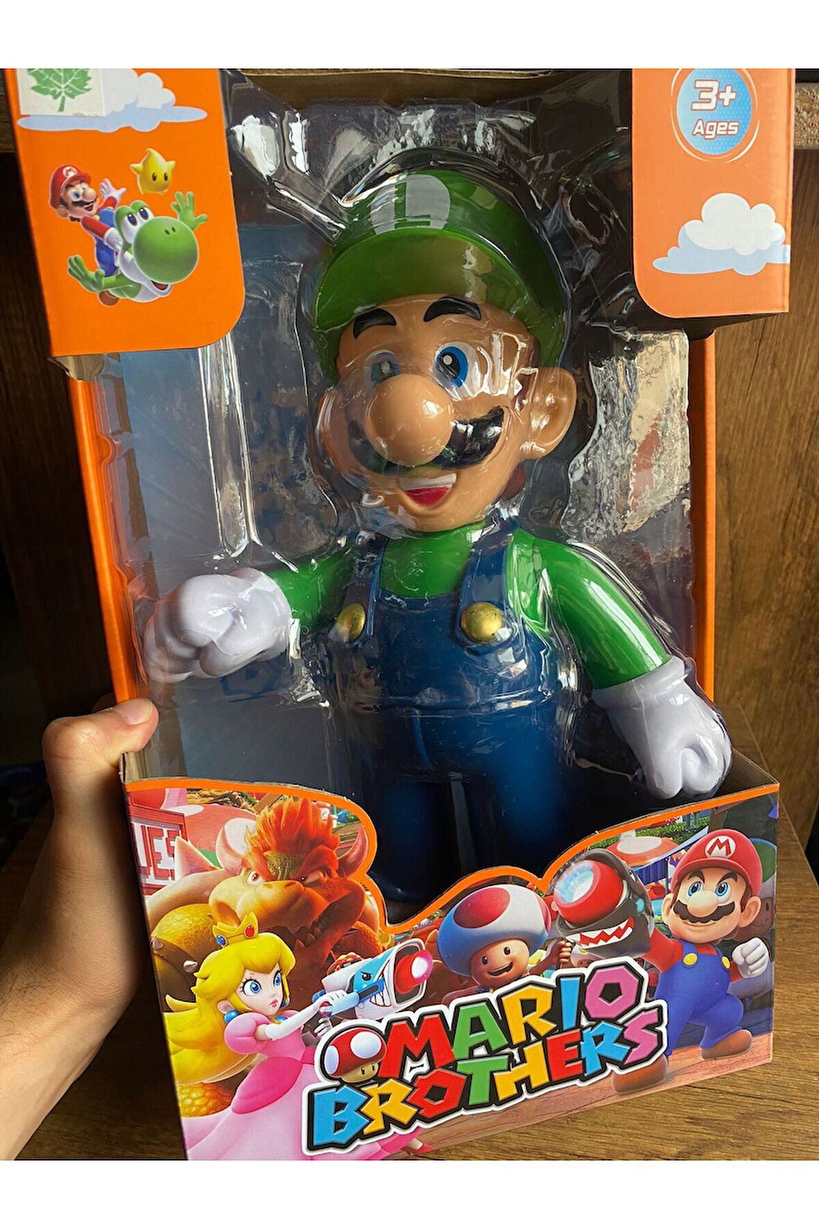 SÜPER MARİO LUİGİ OYUNCAK FİGÜR 30 CM SESLİ IŞIKLI DEV YEŞİL SÜPER MARİO KOLLARI KAFASI HAREKET EDER