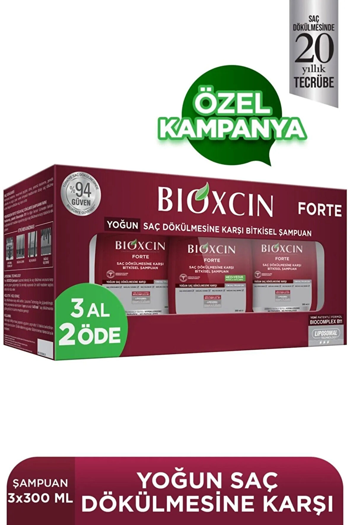 Forte Sampuan 300 ml 3 Adet