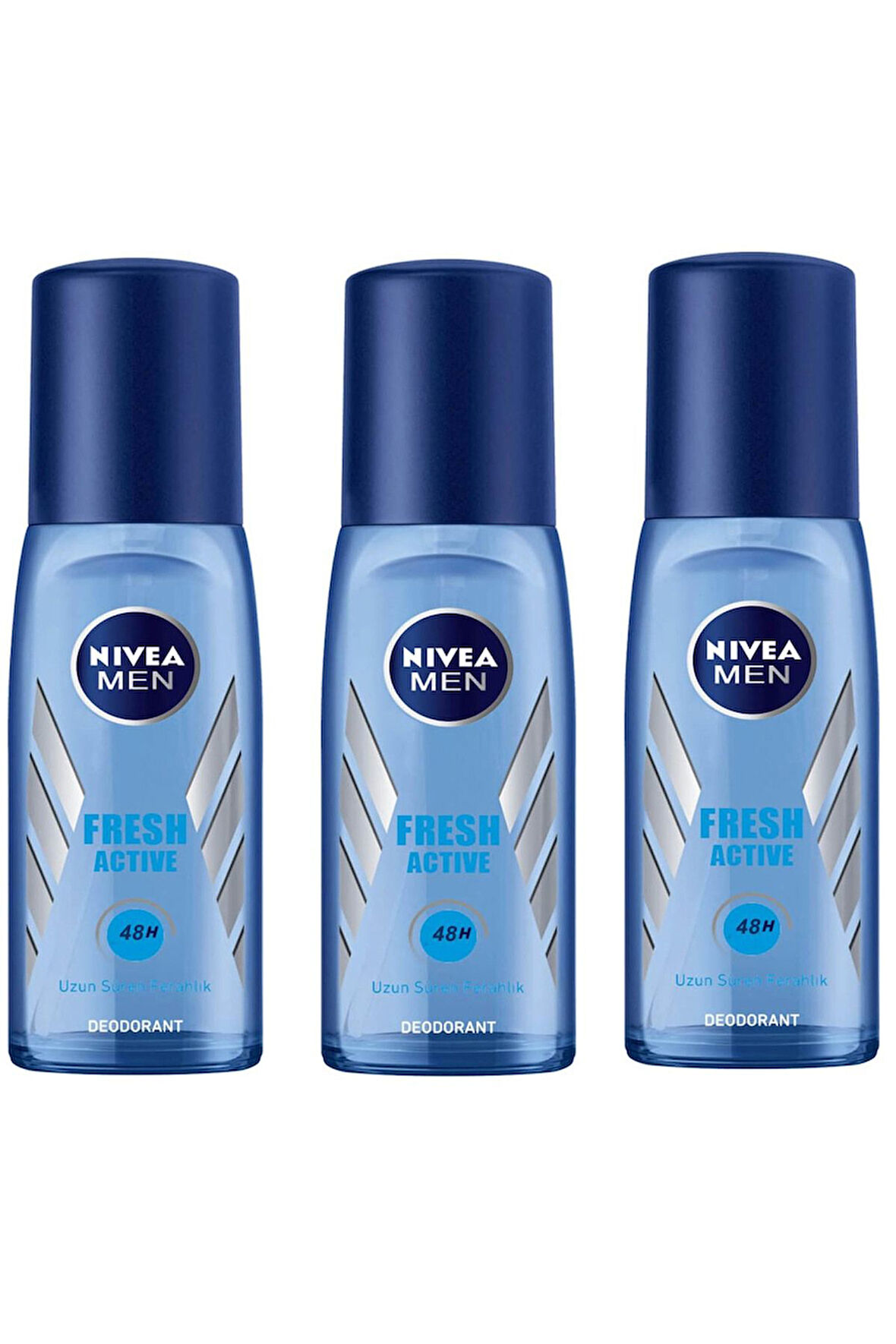 Men Fresh Active Erkek Deodorant Pump Sprey 75 ml 3 Adet