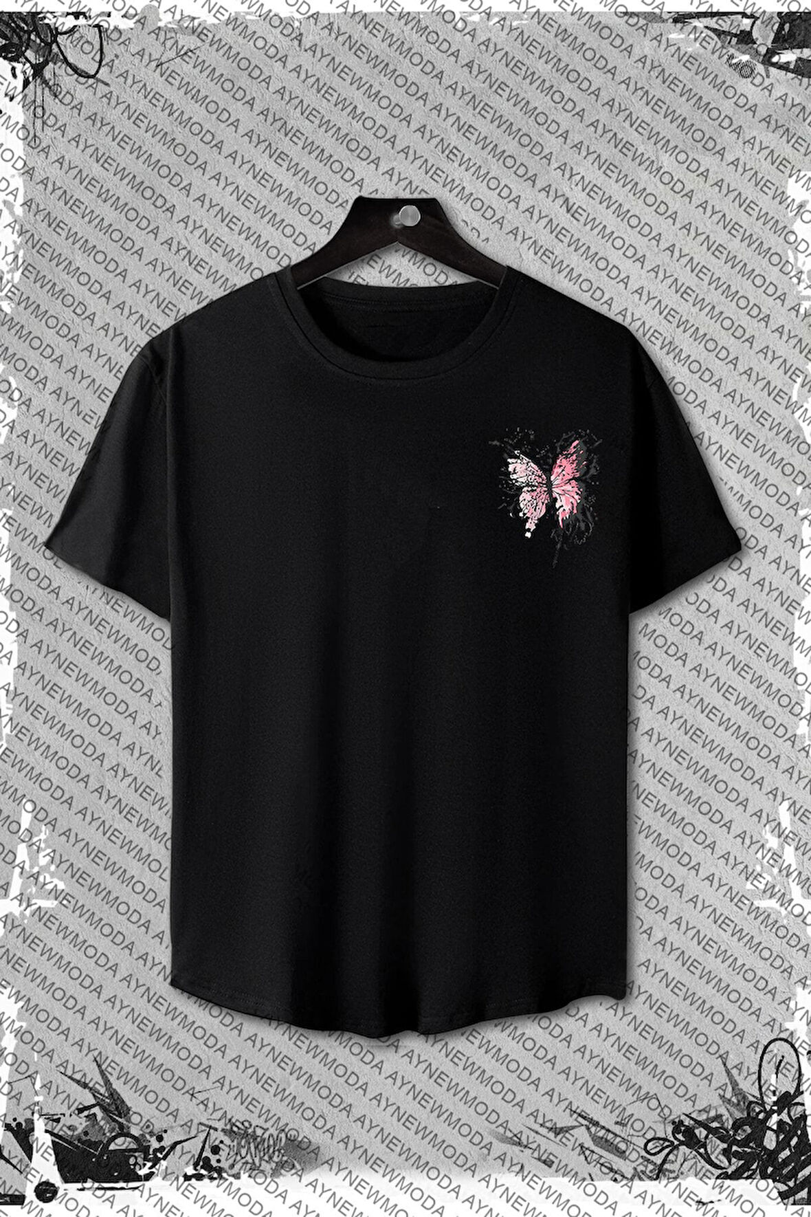 Kadın Beyaz Flower Baskılı Oversize T-shirt