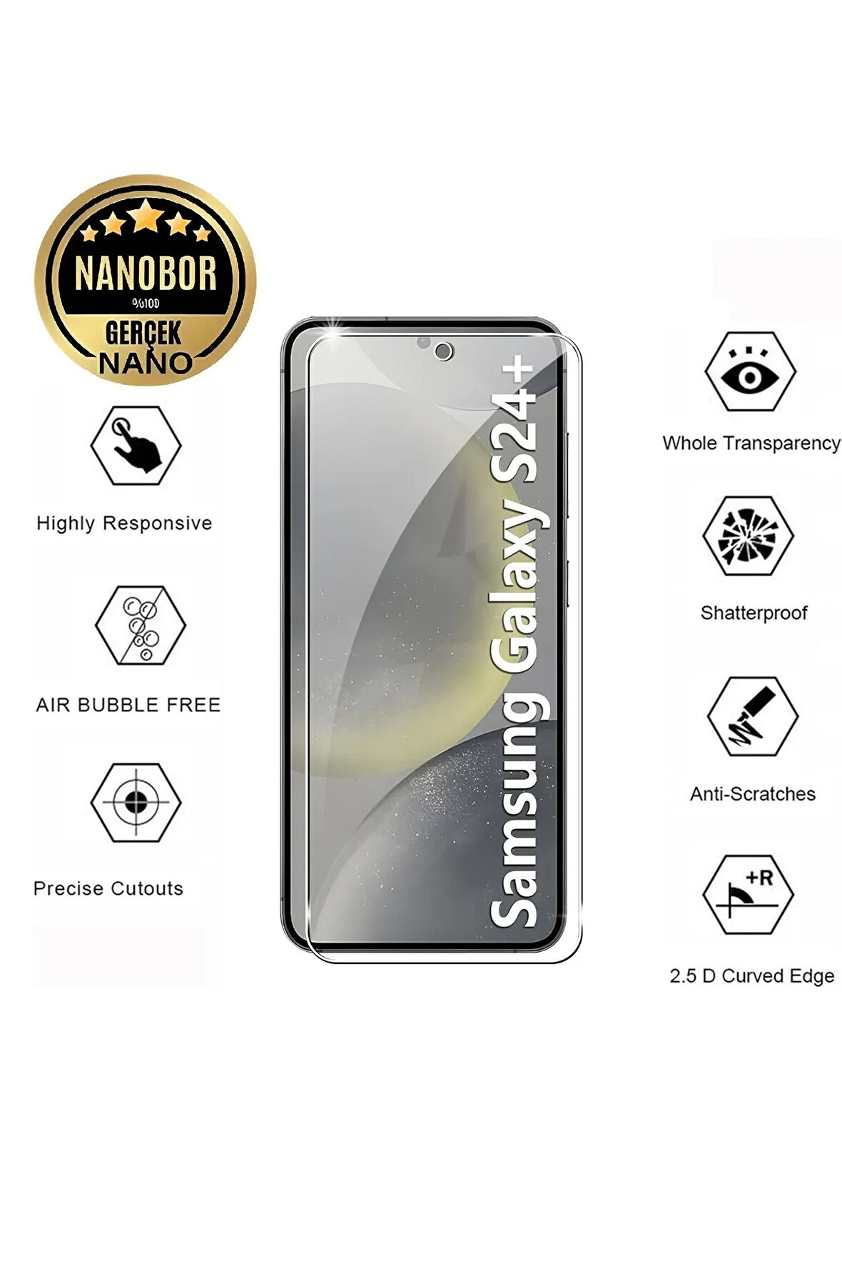 Samsung Galaxy S24 Plus Nano Ekran Koruyucu Kırılmaz Cam - extra ince