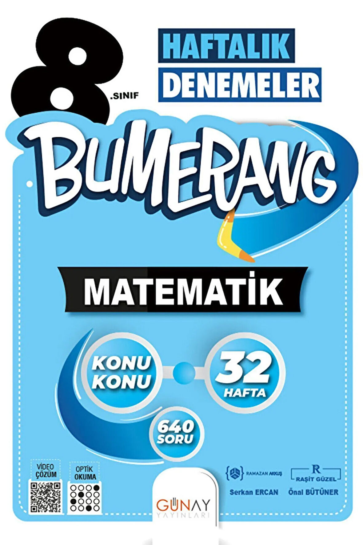 8. Sınıf Bumerang 32 Haftalık Matematik Denemeleri / Ramazan Akkuş / Günay Yayınları / 9786257150583